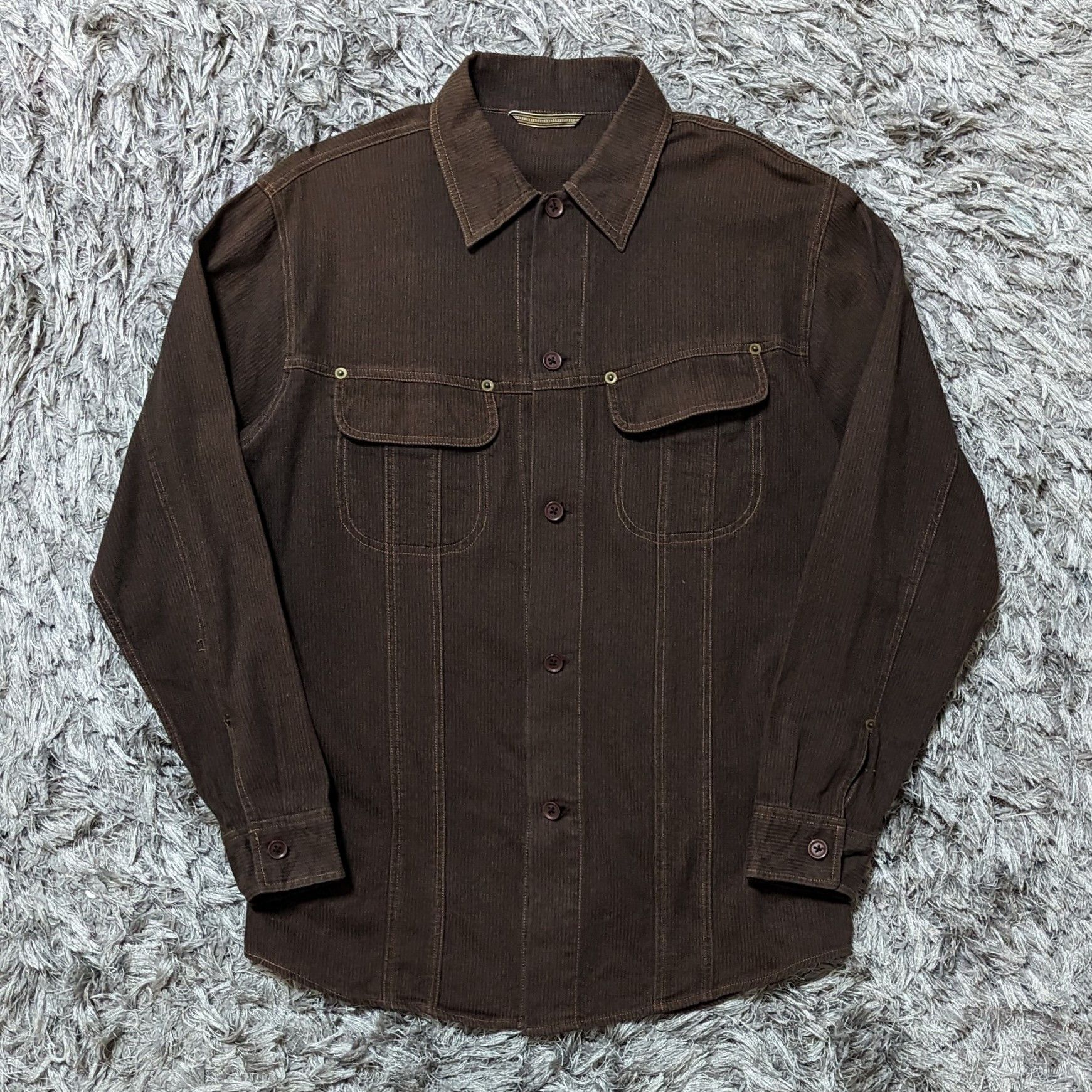 image of Vintage Alexander Julian Light Jacket Casual Buttons Up in Brown, Men's (Size Large)