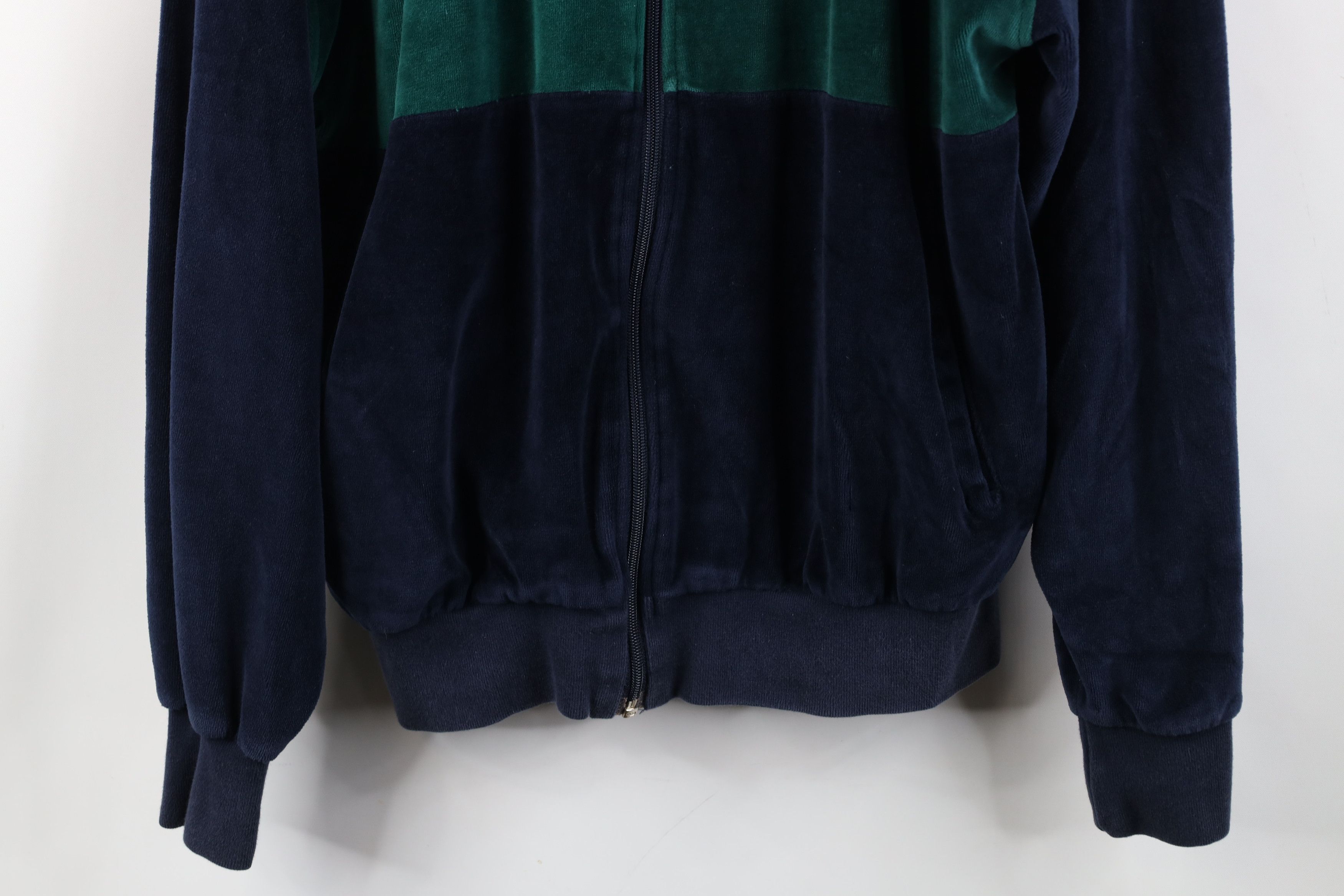 Vintage Vintage 90s Streetwear Block Velour Warm Up Track Jacket Size US M / EU 48-50 / 2 - 3 Thumbnail
