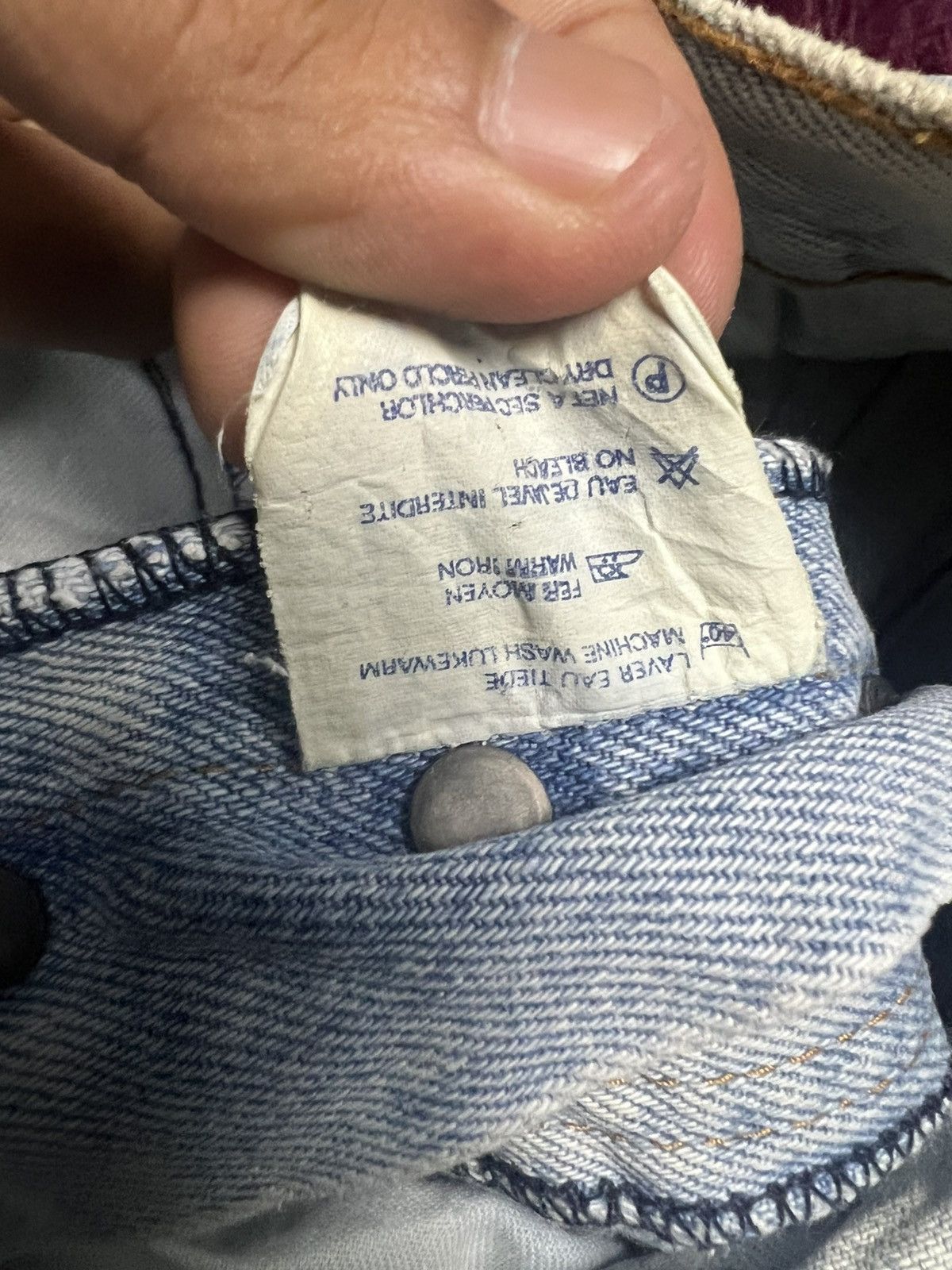 Other Vintage CHIPIE France Light Blue Denim Jeans (45) Size US 30 / EU 46 - 10 Thumbnail