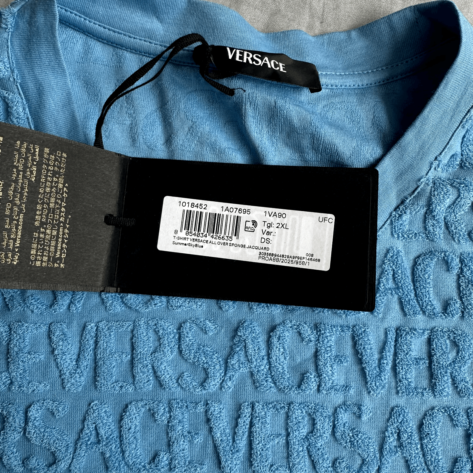 Versace Versace Blue Towel Sirt With All Over Print Size 2Xl Retail Size US XXL / EU 58 / 5 - 2 Thumbnail