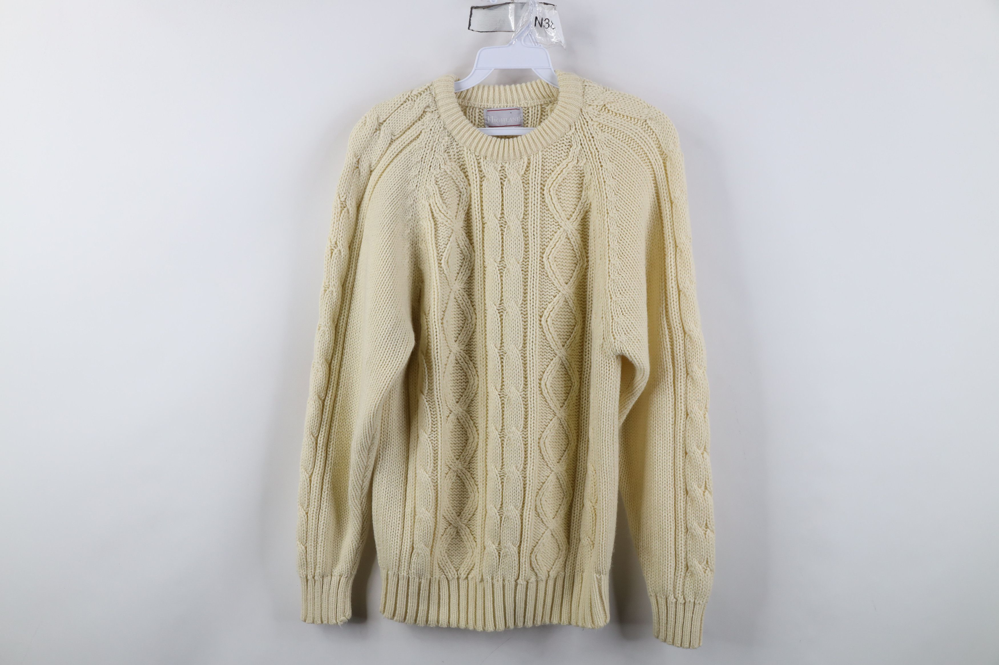 Vintage Vintage 90s Streetwear Cable Knit Fisherman Sweater Cream Size M / US 6-8 / IT 42-44 - 1 Thumbnail