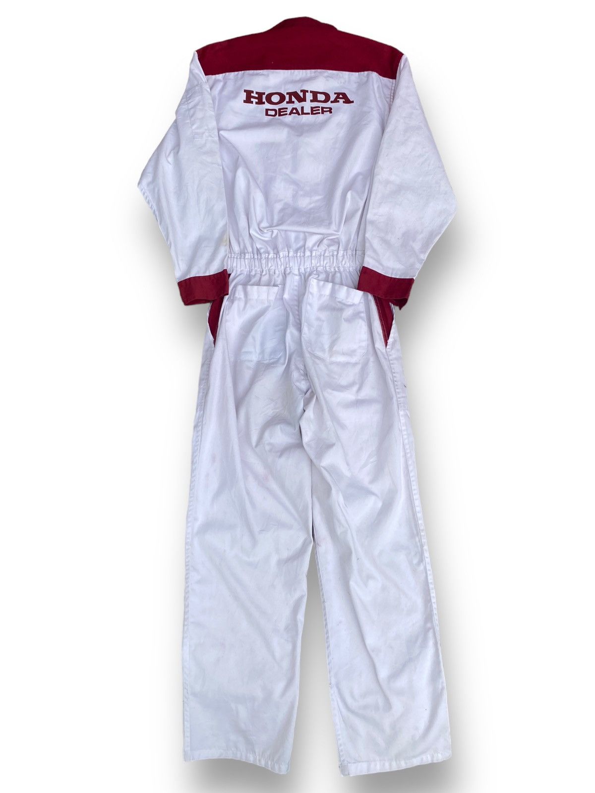 image of Honda Racing Dealer Coveralls. B7 in White/Red, Men's (Size 40)