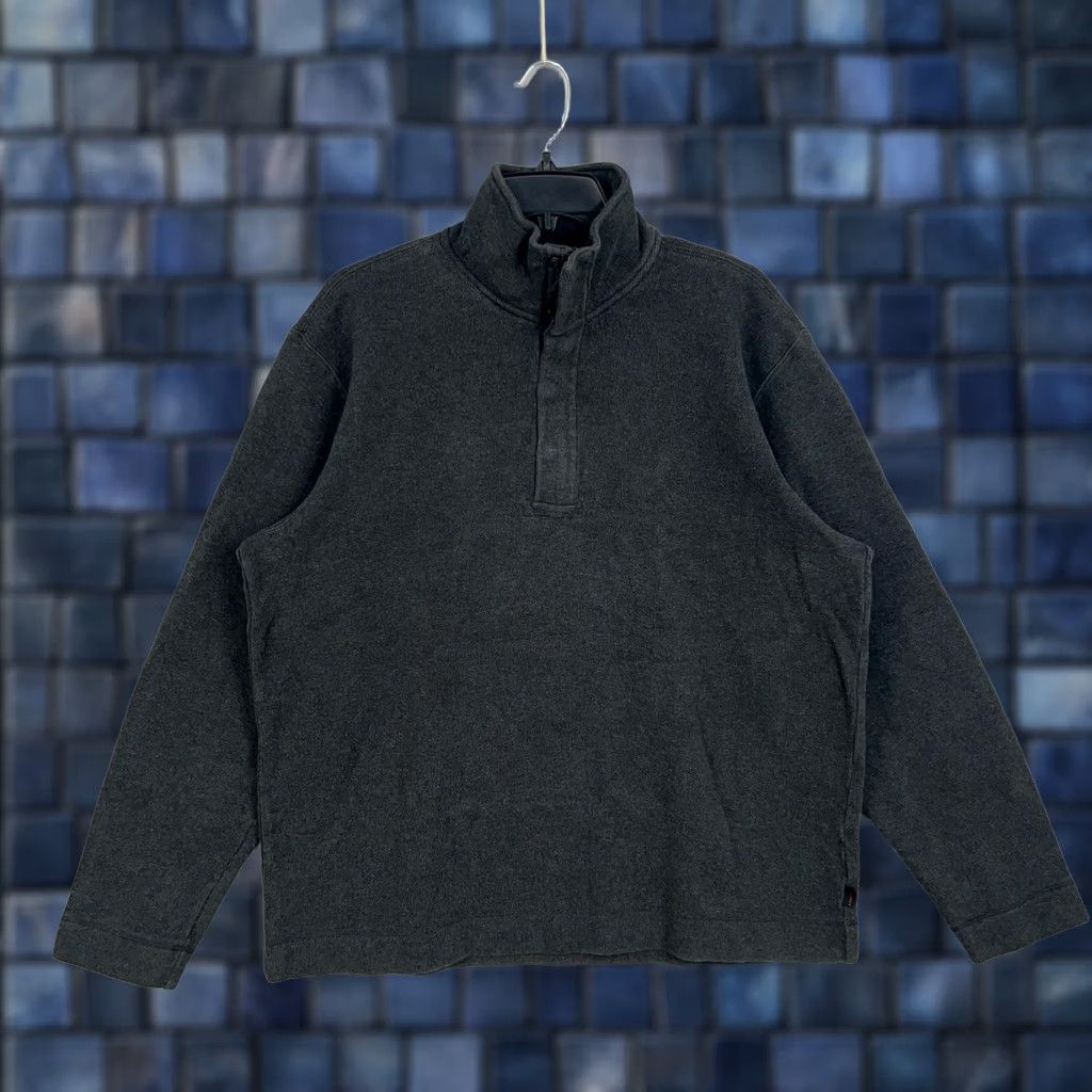 Banana Republic Banana Republic Mens Large Charcoal Ribbed 1/4 Zip Snap Pullover Preppy Size US L / EU 52-54 / 3 - 1 Thumbnail