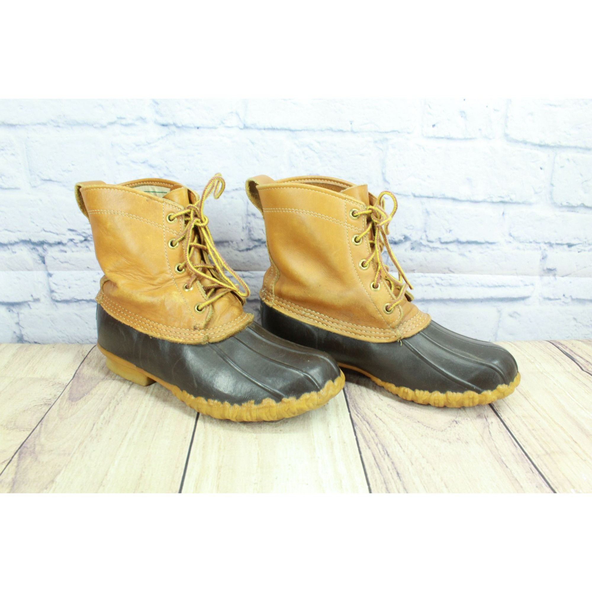 Leather Vintage LL Bean Women's Unlined Hunting Ankle Duck Boots Size US 7 / IT 37 - 3 Thumbnail