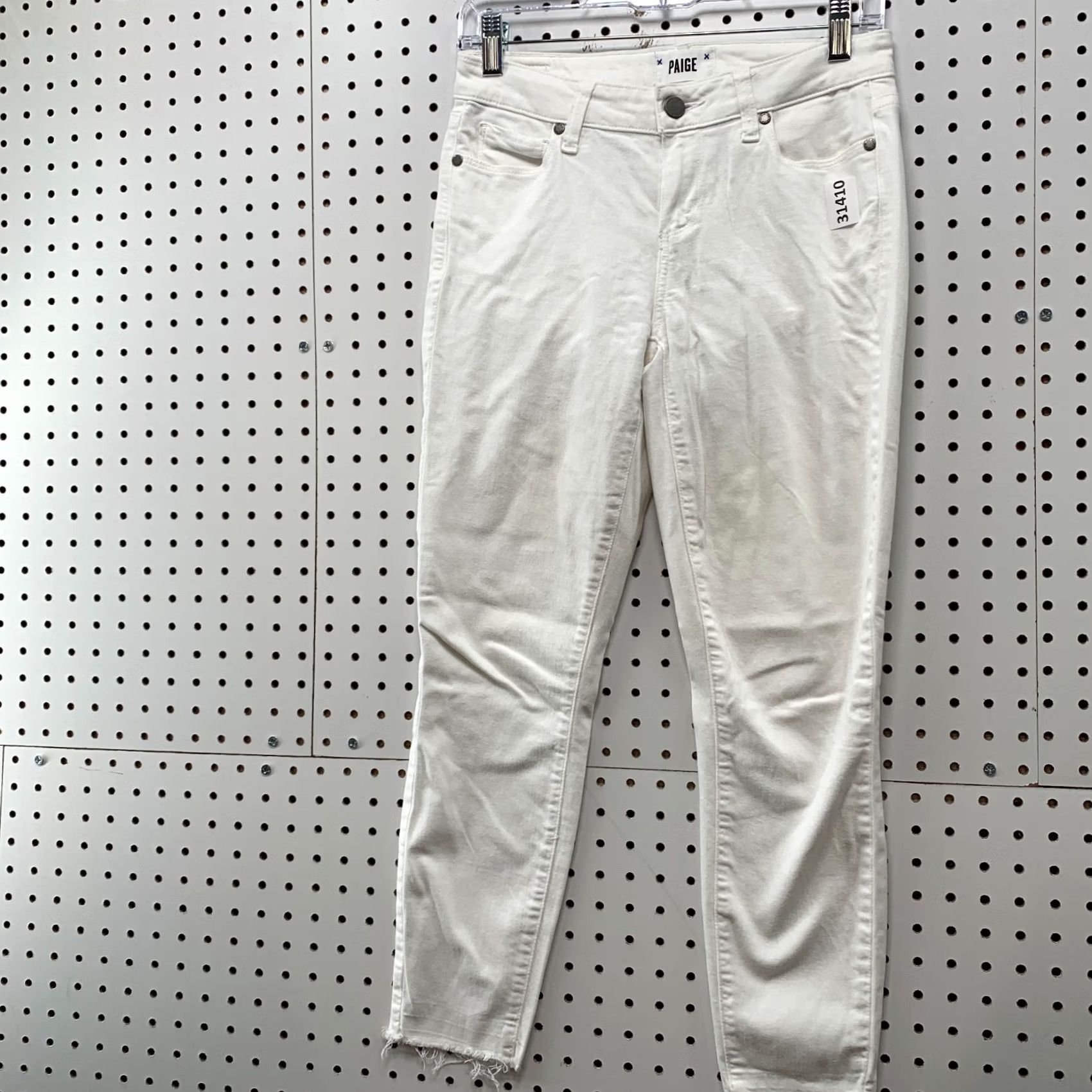 Paige Paige Verdugo Crop White Pants Womens Size 26 Waist 26x25 Casual Flat Front Cropped Pᵉᶦgᵉ Size 26" / US 2 / IT 38 - 3 Thumbnail