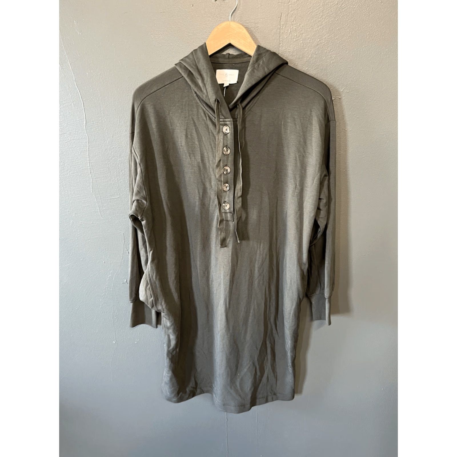 Lou & Grey Lou & Grey Womens Green Long Sleeve Lightweight Hooded Long Sweatshirt Sz M NWT Size M / US 6-8 / IT 42-44 - 2 Thumbnail