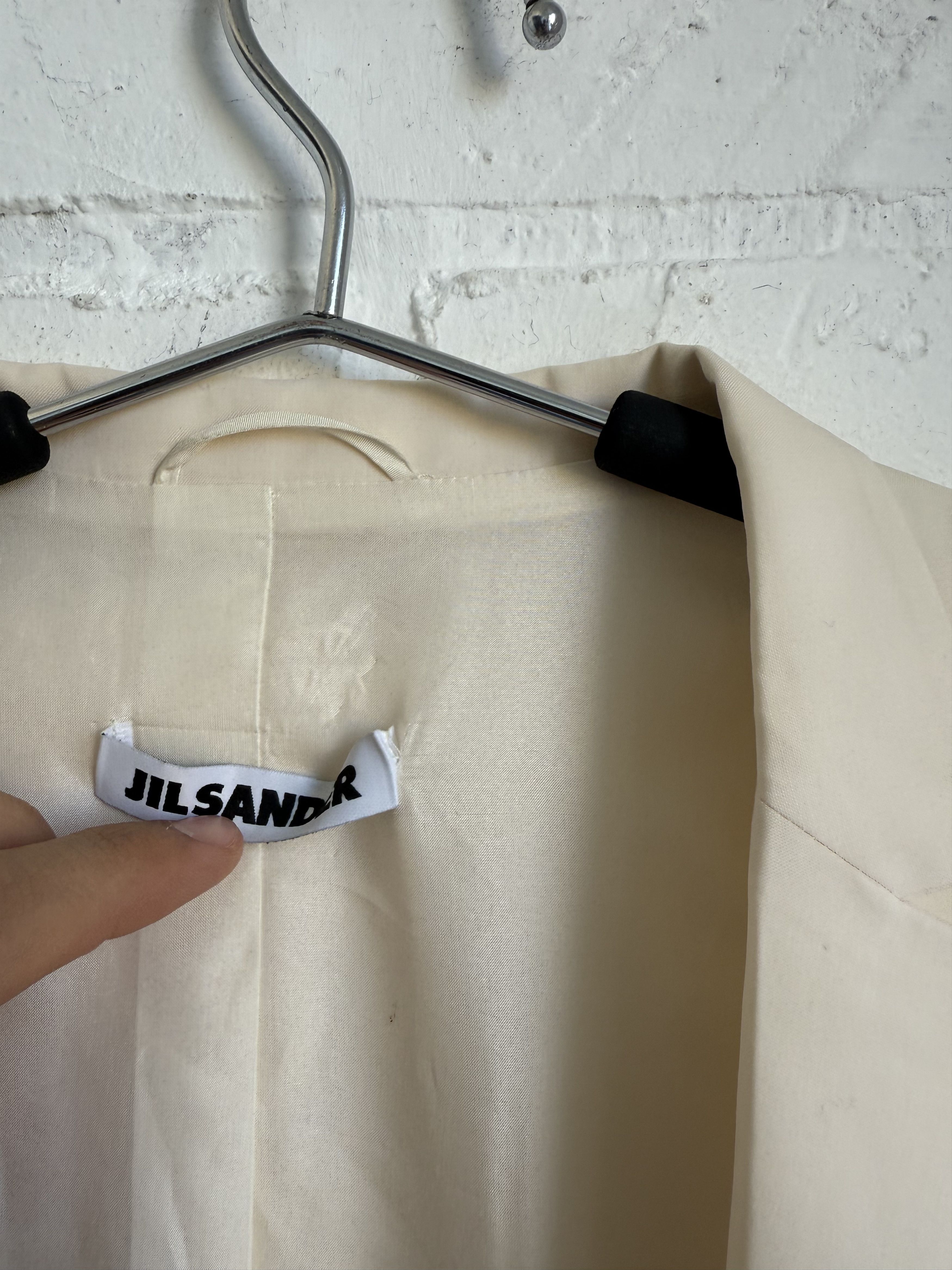 Jil Sander Jil Sander long wool blazer cream white Size S / US 4 / IT 40 - 5 Thumbnail