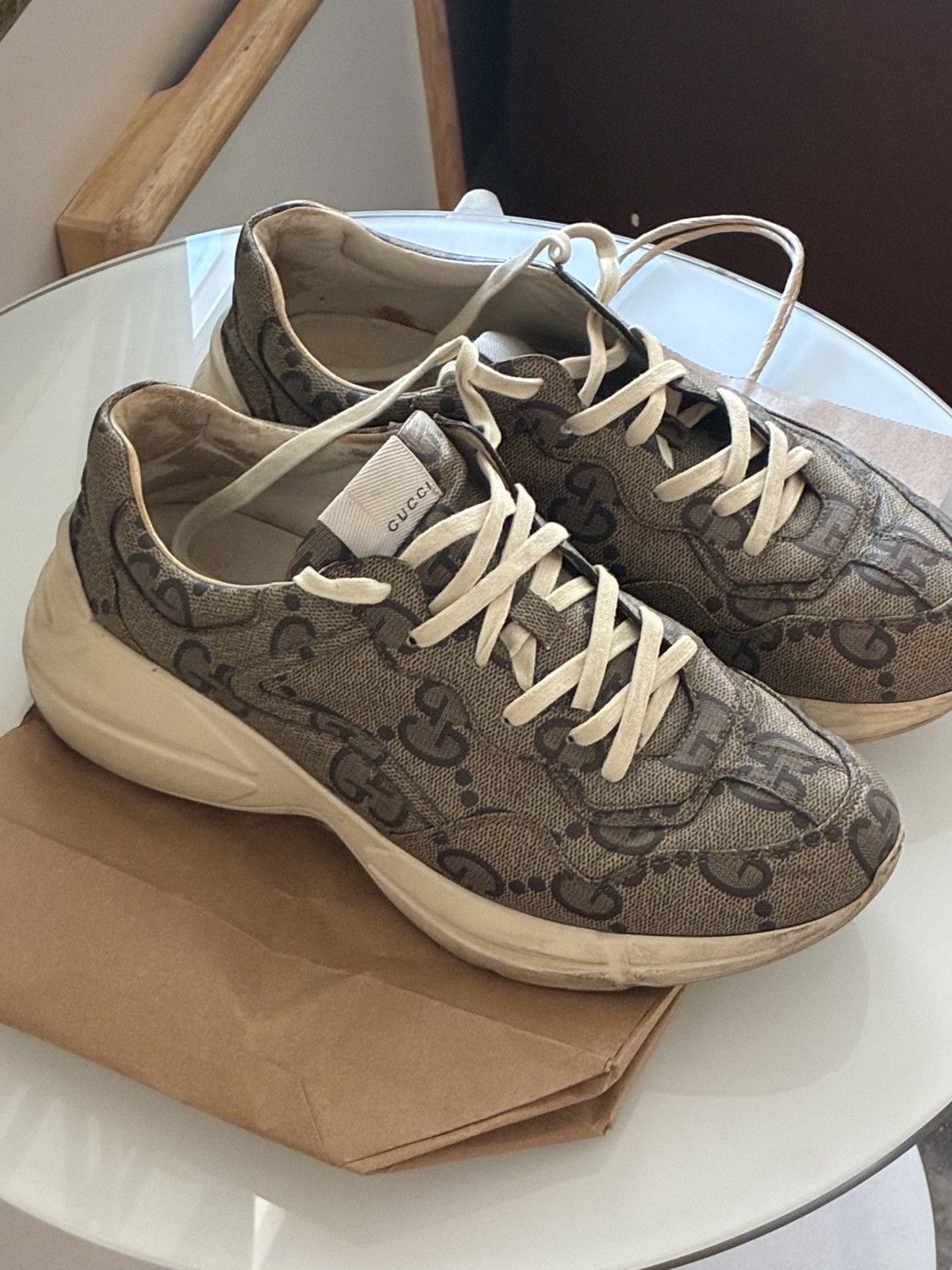 Gucci Gucci 100 Rhyton Sneaker 'Beige Monogram' Size US 11 / EU 44 - 3 Thumbnail