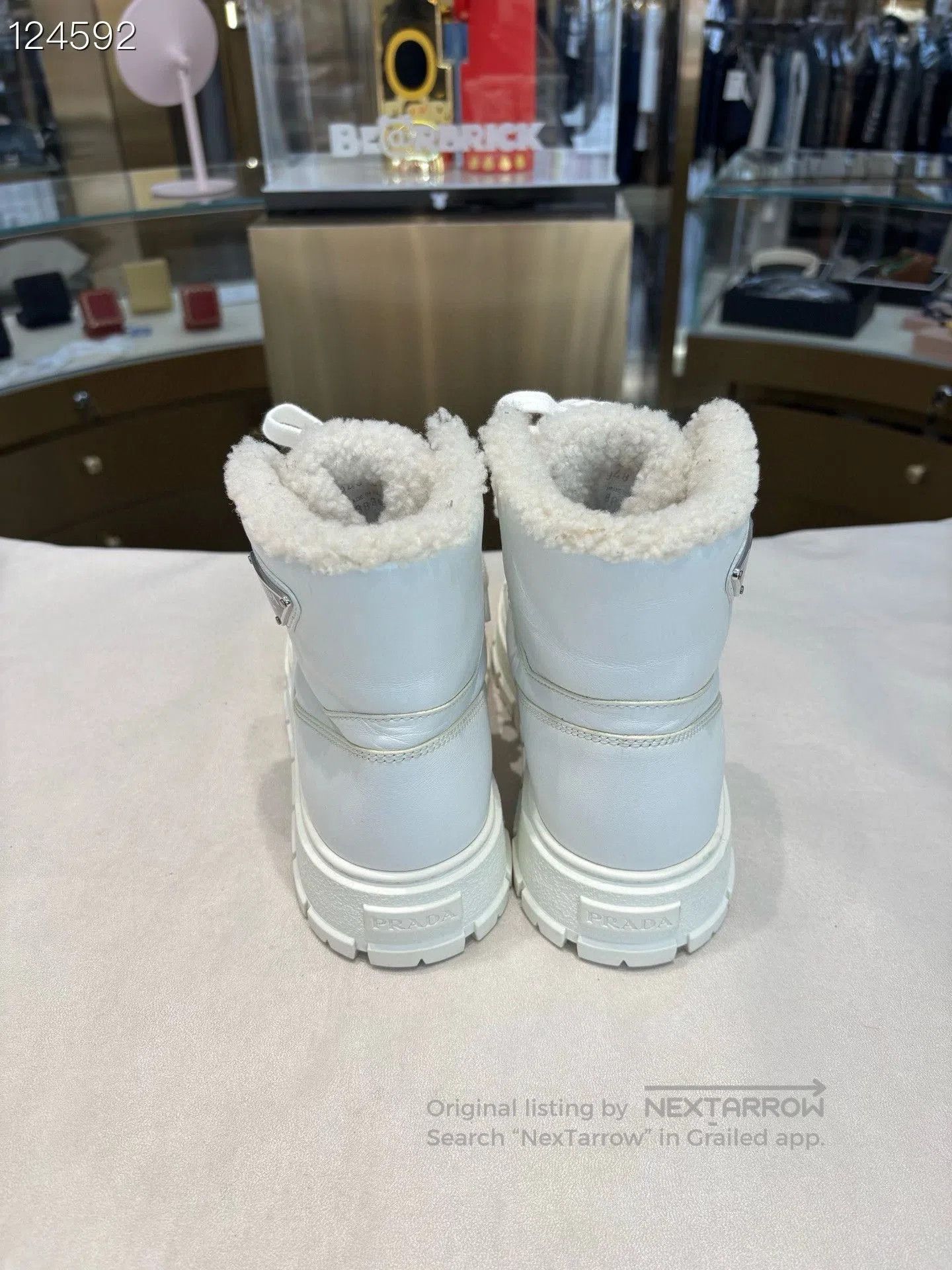 Prada Prada Women's White Fur High. Size US 7 / IT 37 - 4 Thumbnail