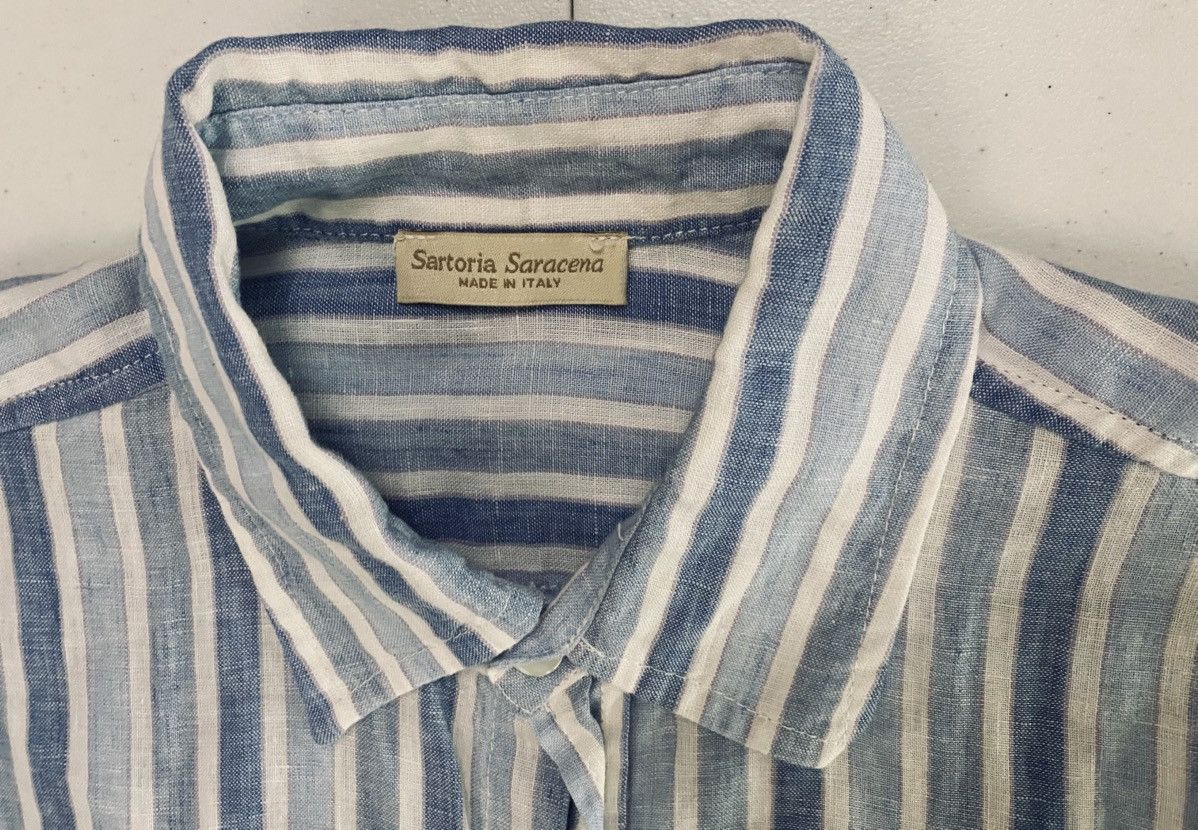 Other Sartoria Saracena Blue Beach Striped 100% Italian Linen XL Size US XL / EU 56 / 4 - 7 Thumbnail