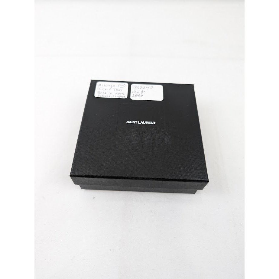 Saint Laurent Paris o1rshd1 Size: 100 / Embossed Leather Buckle Belt in Black Size 40 - 18 Thumbnail