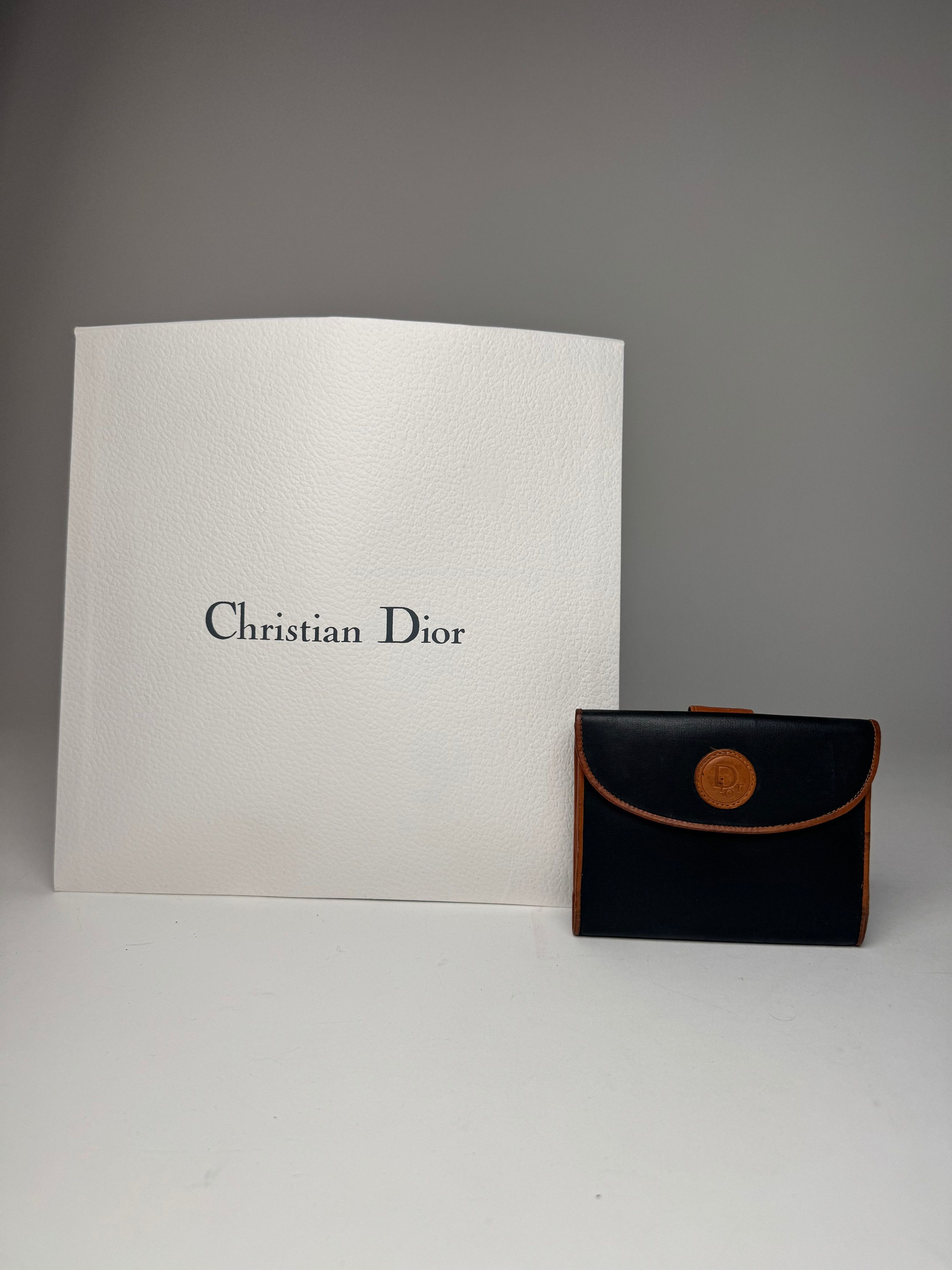 Dior Vintage Leather Wallet Orange Black Size ONE SIZE - 1 Thumbnail