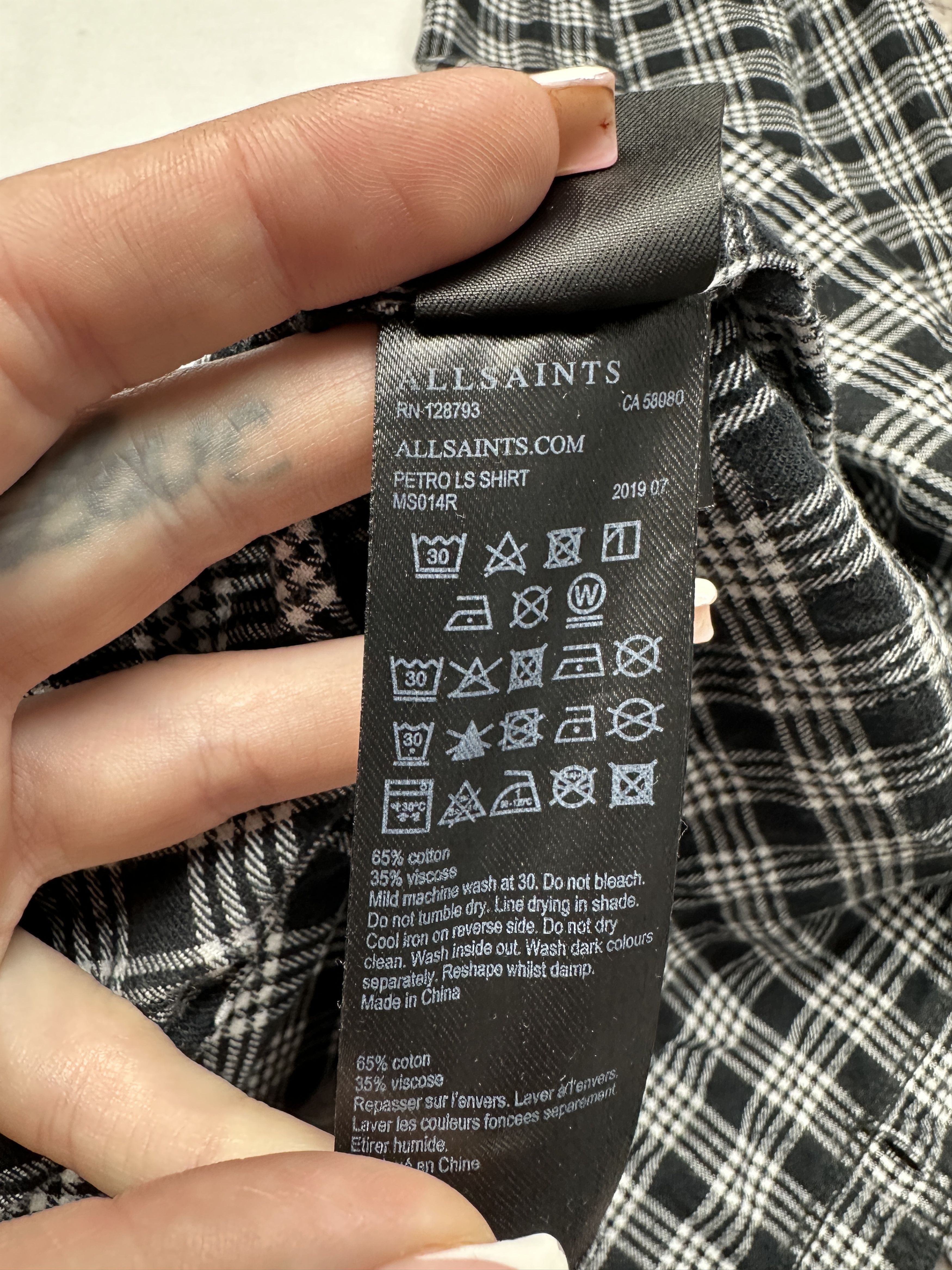 Allsaints Allsaints Mens Petro Flannel Shirt Size US S / EU 44-46 / 1 - 5 Thumbnail