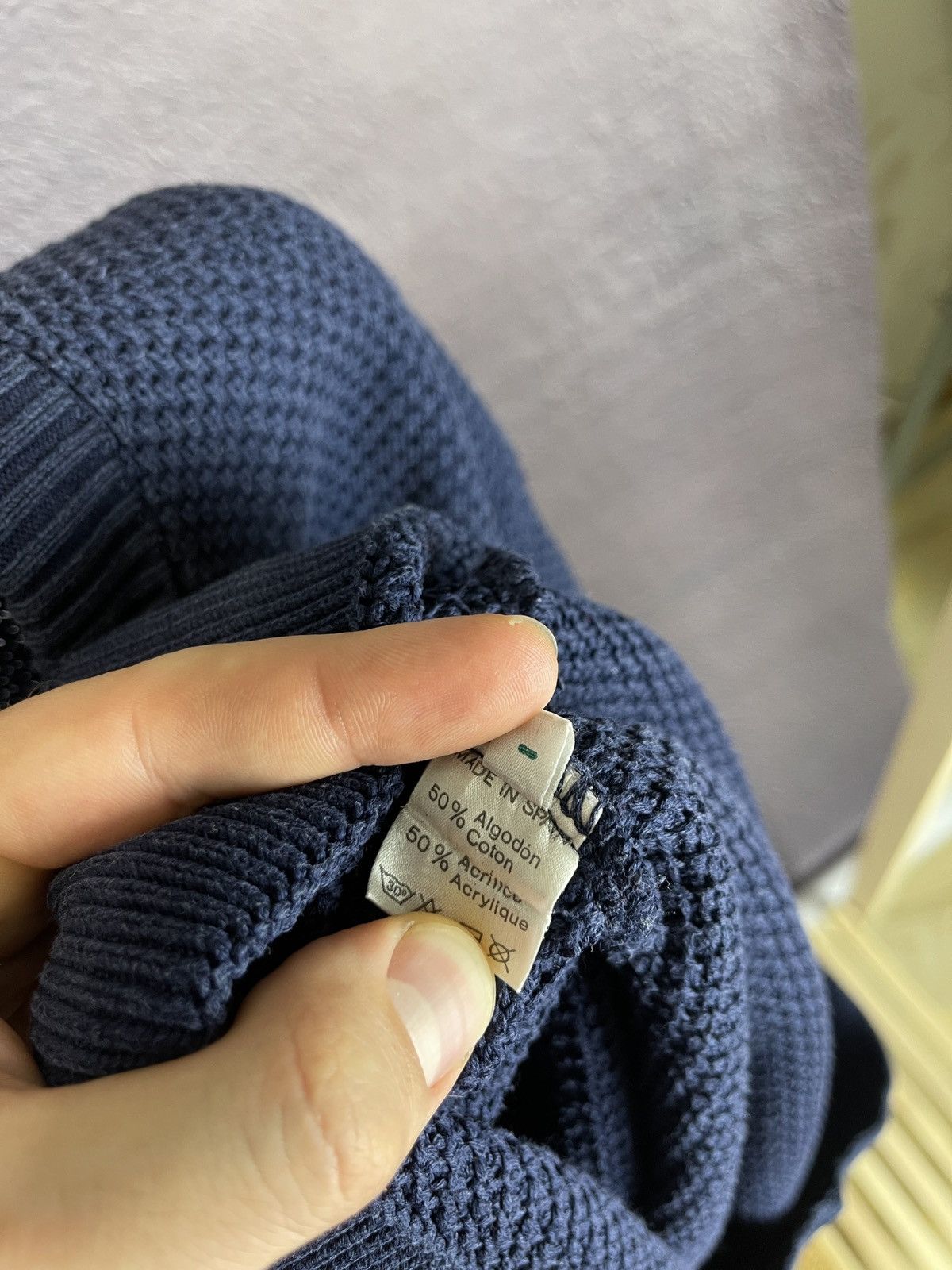 Lacoste × Vintage Chemise Lacoste vintage 90s made in Spain blue sweater Size US L / EU 52-54 / 3 - 8 Thumbnail
