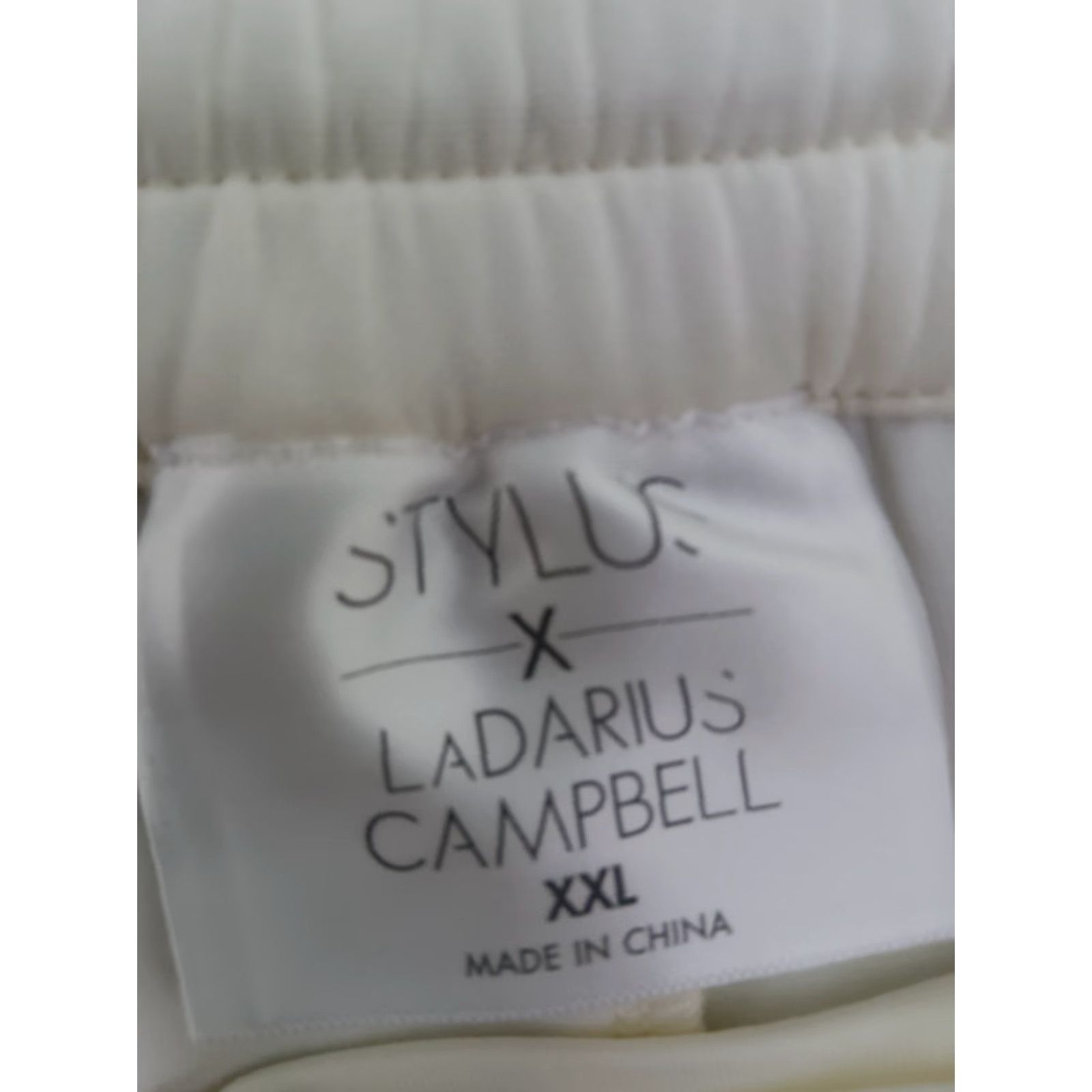 Vintage VINTAGE Stylus X Ladarius Campbell Ivory Flat Front Pants Men Stretch Back Elastic XXL Size US 39 - 7 Thumbnail