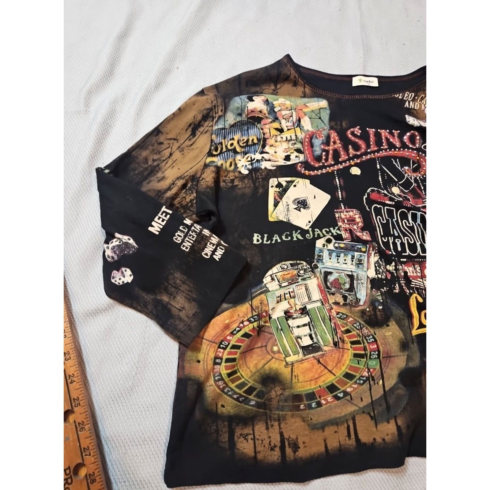 Vintage VINTAGE Cactus Shirt Womens 2XL Black 90s Las Vegas Graphic AOP Cropped Jeweled Shirt Size XXL / US 16-18 / IT 52-54 - 4 Thumbnail