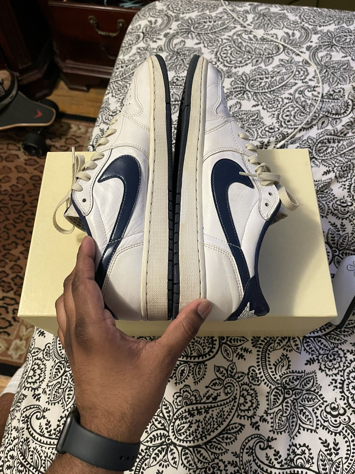 Jordan Brand × Nike Air Jordan 1 Low Metallic Blue (2015) Size US 11 / EU 44 - 6 Thumbnail
