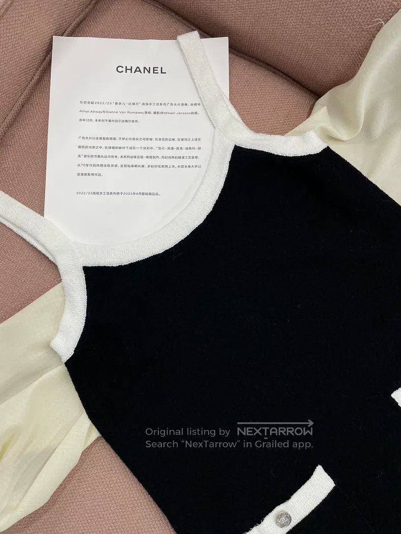 Chanel Chanel Black and white colour-blocked strap double c-butto Size S / US 4 / IT 40 - 2 Thumbnail