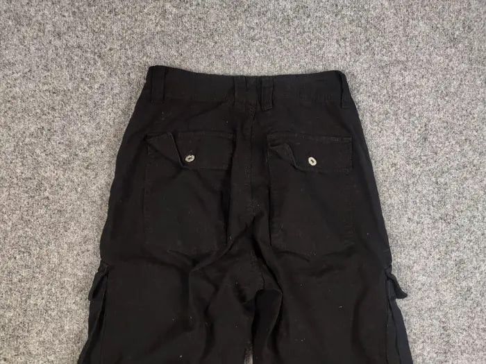 Japanese Brand Vintage Japanese Baggy Black Cotton Cargo Pants Y2K Style Size US 30 / EU 46 - 12 Thumbnail