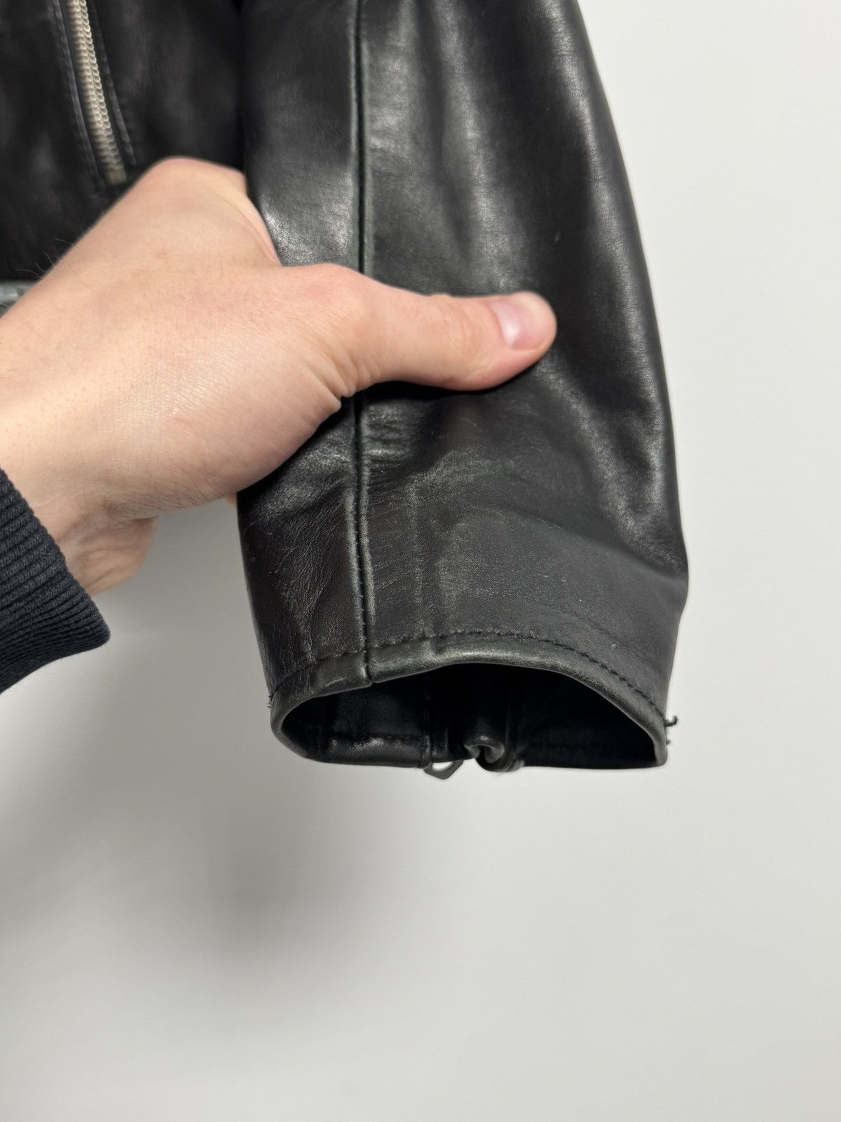 G-Star G Star Raw Leather Jacket Black Biker Motorcycle Size M / US 6-8 / IT 42-44 - 8 Thumbnail