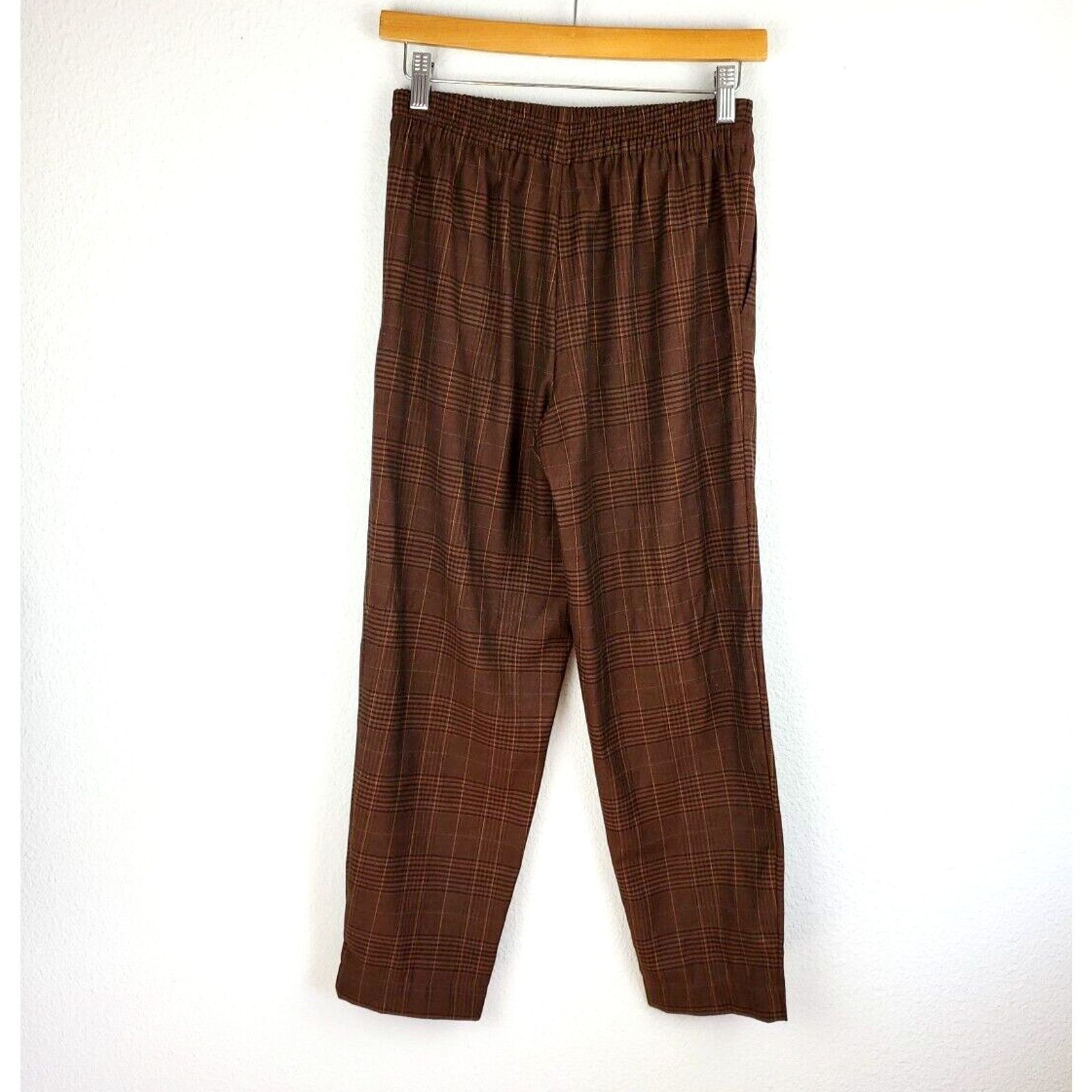 Madewell Madewell Pants Womens XXS Flannel Track Trousers Brown Glen Size 26" / US 2 / IT 38 - 2 Thumbnail