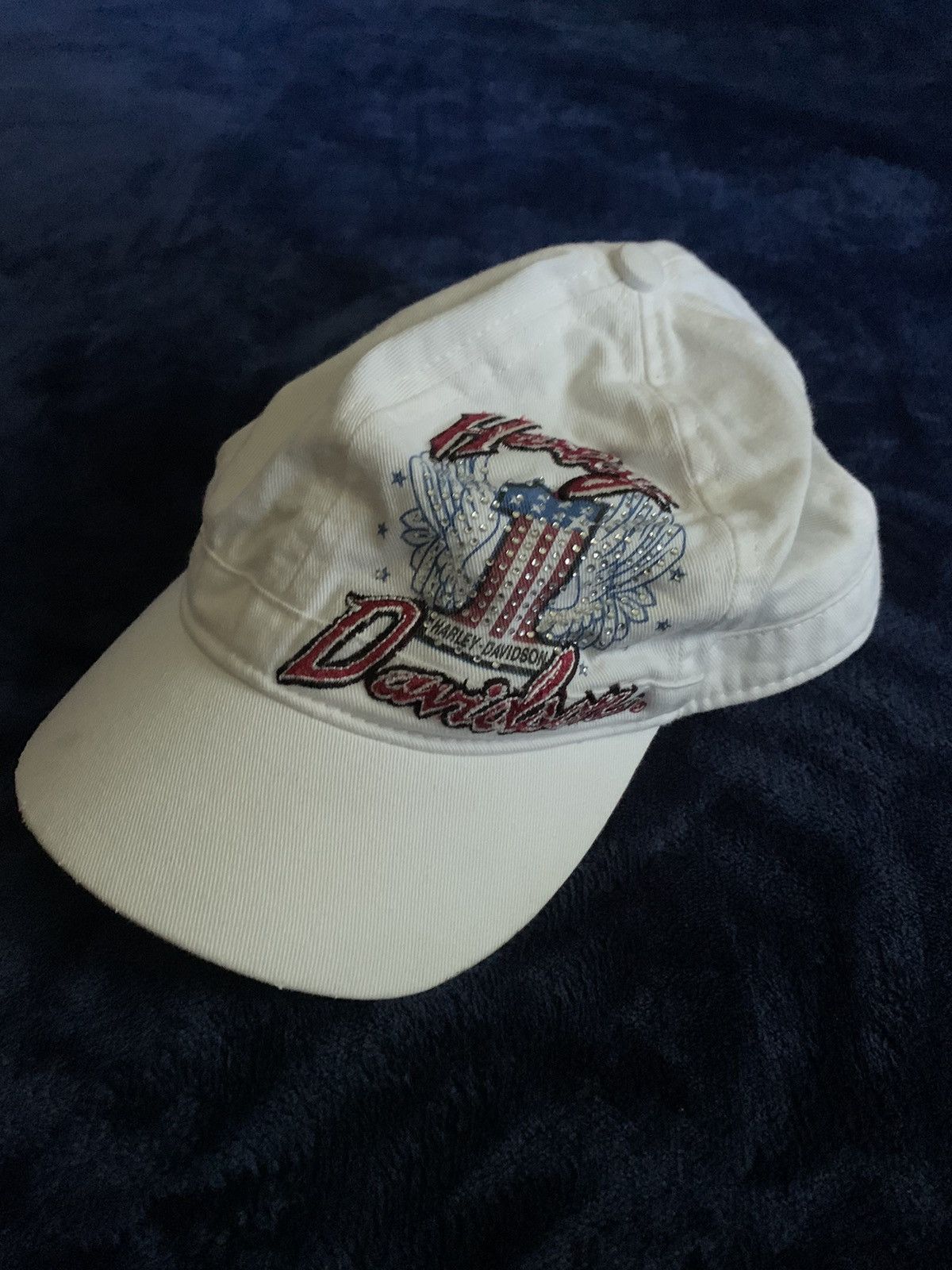 Harley Davidson × Vintage Harley Davidson Hat Vintage Streetwear Rhinestone Fashion Size ONE SIZE - 4 Thumbnail