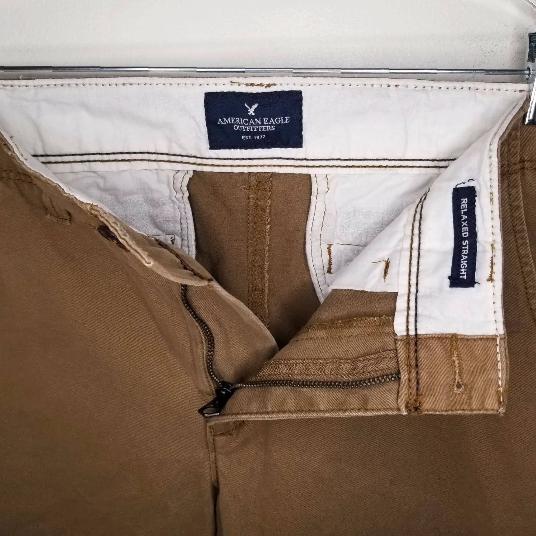 American Eagle Outfitters American Eagle Mens Brown Relaxed Straight Pants Size 32x32 Chino Men Brown Straight 32 Inseam 32 Size US 32 / EU 48 - 3 Thumbnail