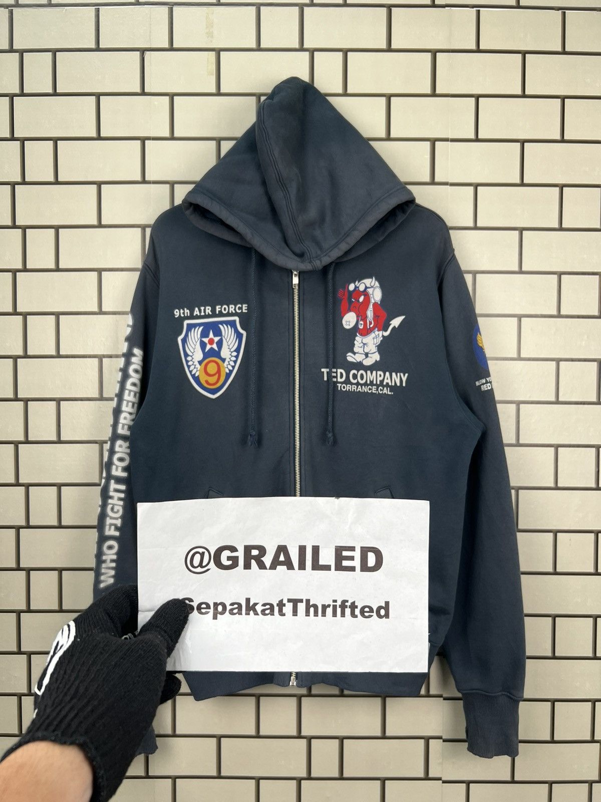 Tedman × Vintage Vintage Ted Company Tedman’s U.S Air Force Hoodie Size US L / EU 52-54 / 3 - 14 Thumbnail