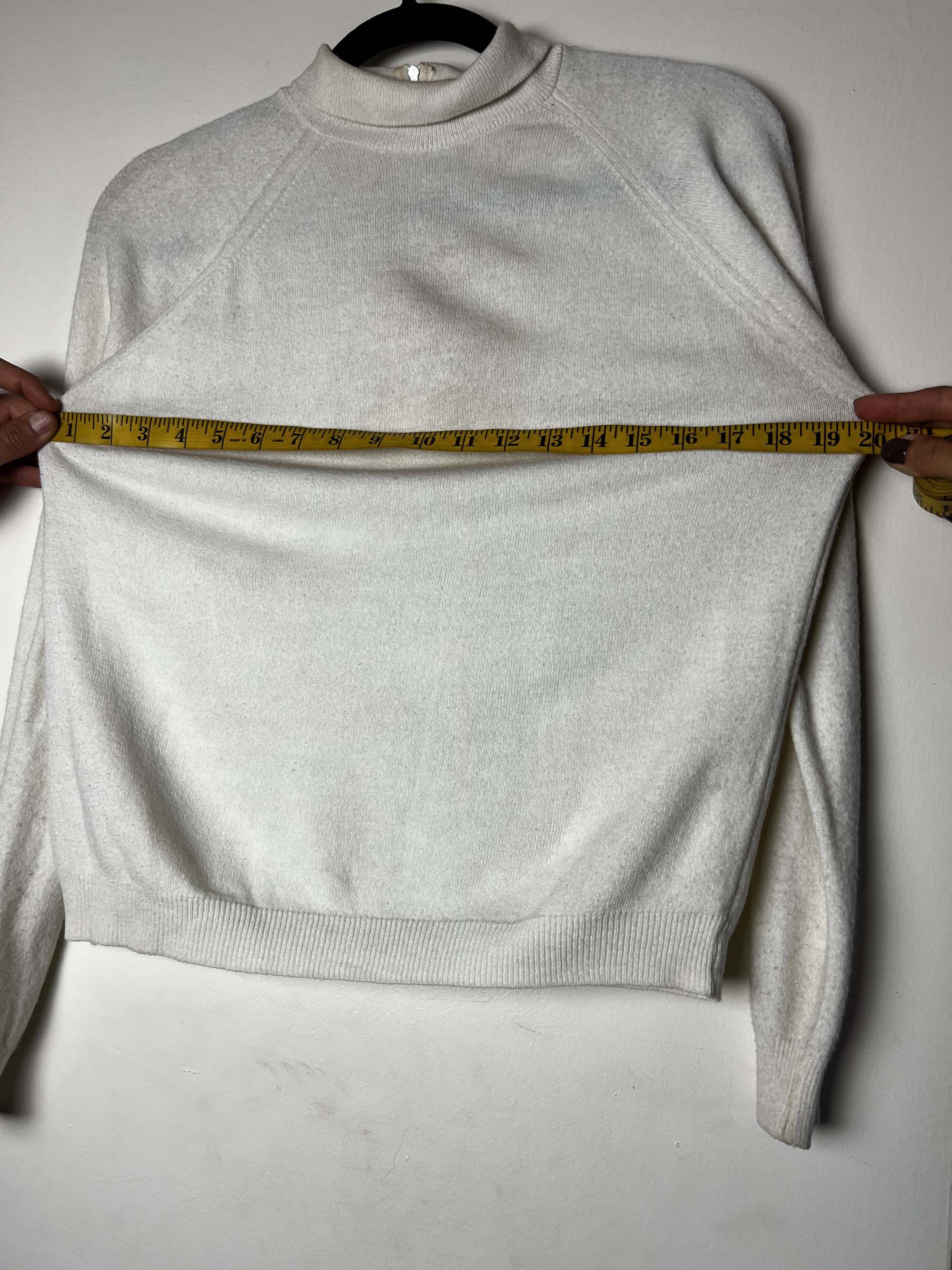 pandora Vintage 1960's Pandora Creamy Off White Mock-Neck Sweater Size M / US 6-8 / IT 42-44 - 10 Thumbnail