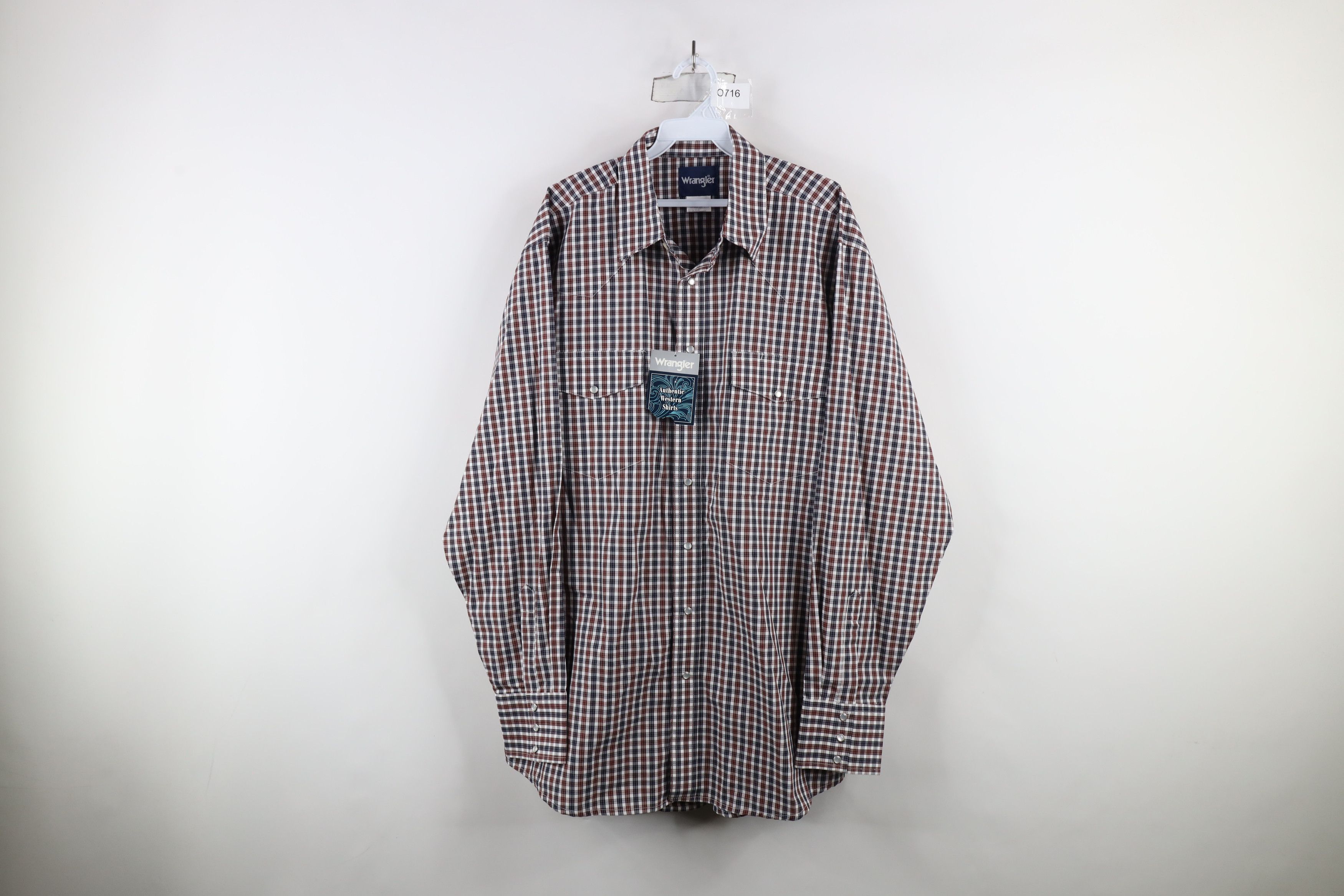 Vintage × Wrangler Deadstock Vintage Wrangler Rodeo Snap Button Shirt Plaid Size US XL / EU 56 / 4 - 1 Thumbnail
