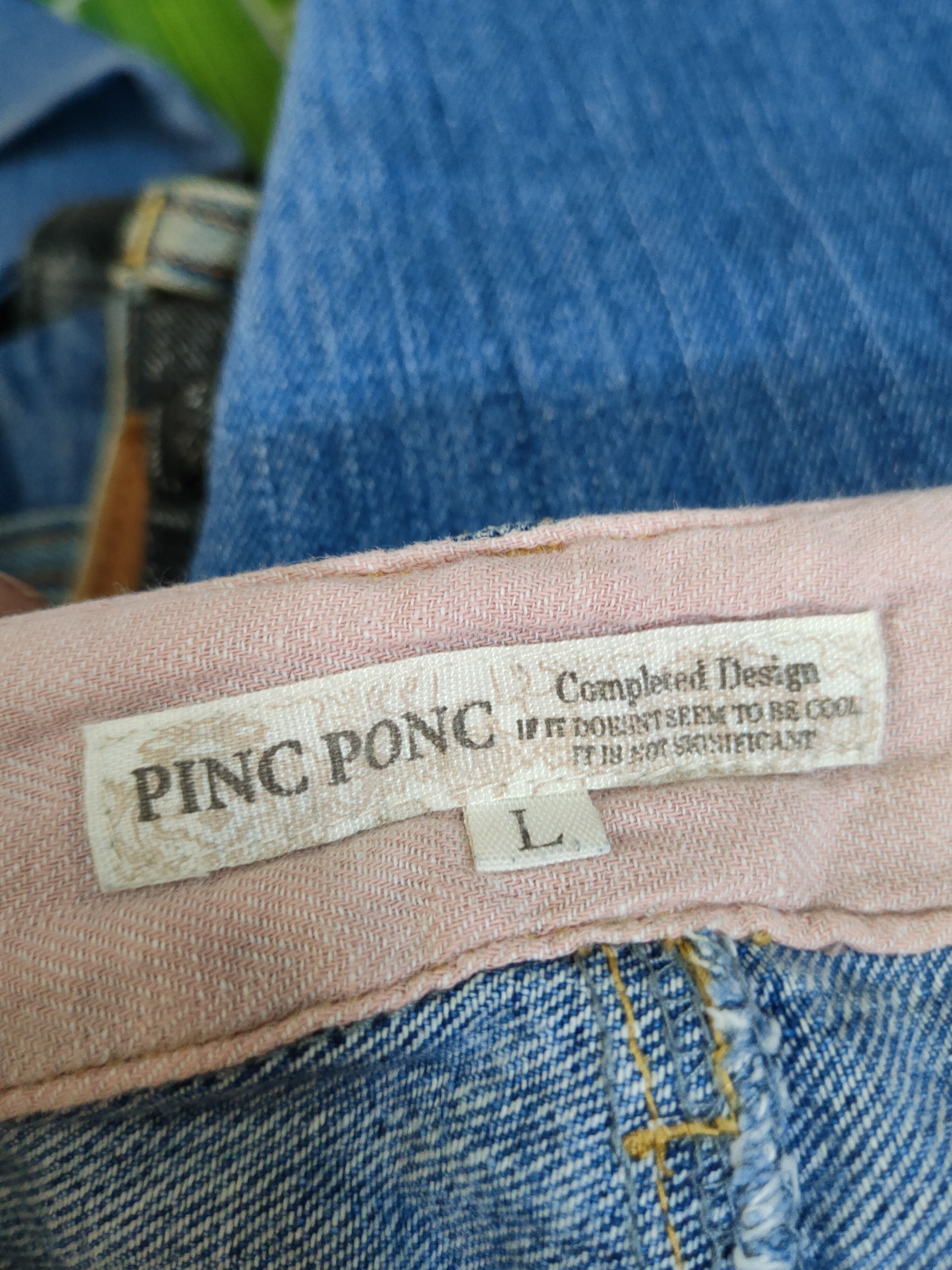 Japanese Brand × Vintage Pinc Ponc Blue Distressed Ripped Patch Jeans #1309 Size 33" - 14 Thumbnail