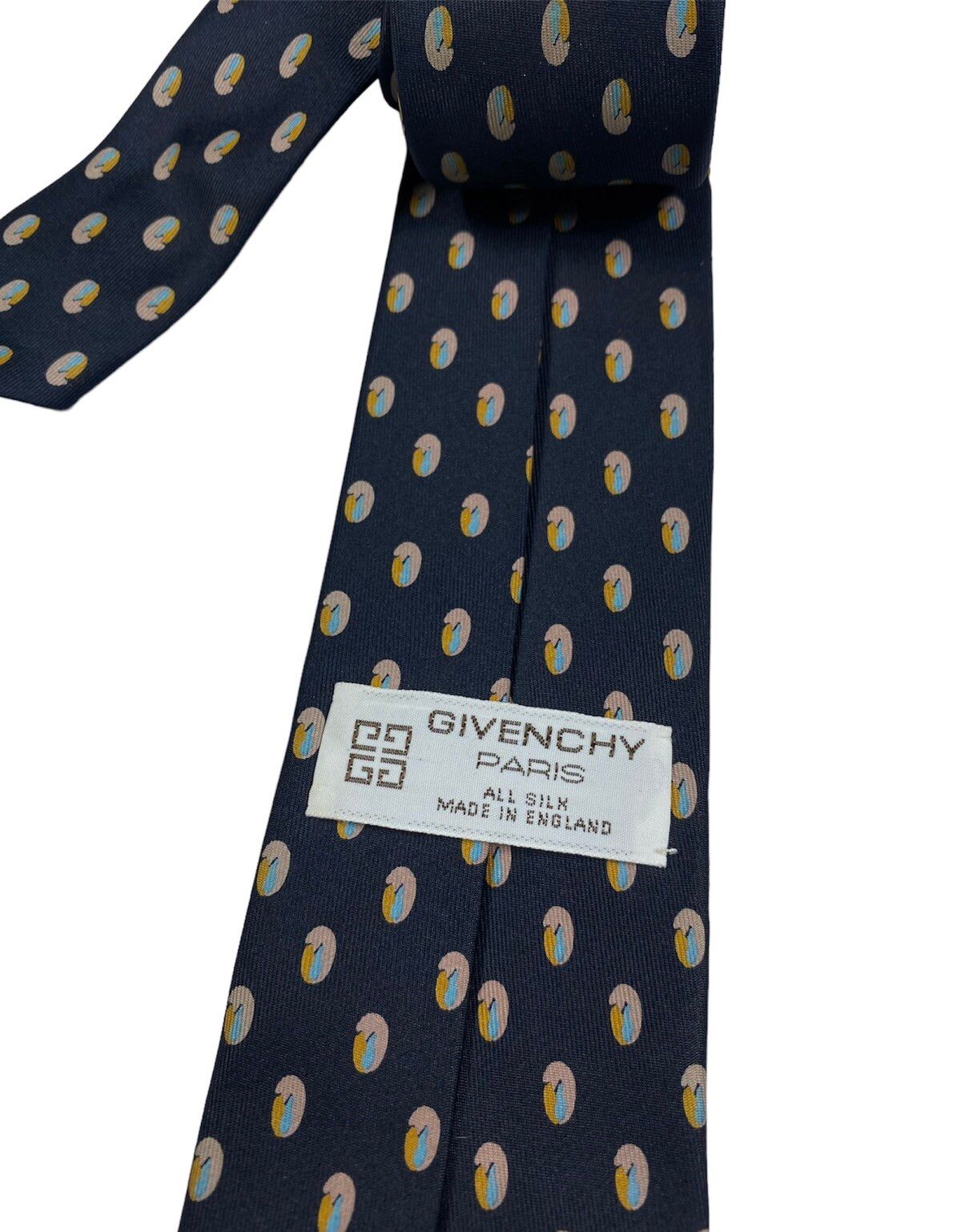 Pre-owned Givenchy Vintage  Monogram Silk Neck Ties In Black