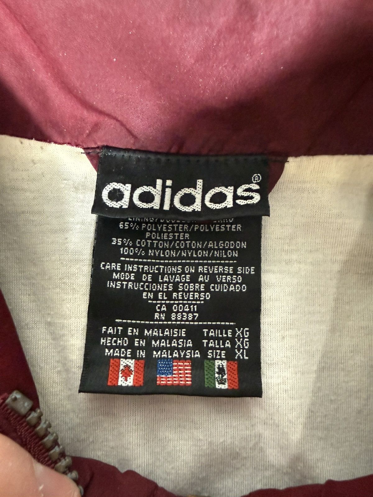 Adidas Vintage 90s Adidas Nylon Windbreaker Size US XL / EU 56 / 4 - 6 Thumbnail