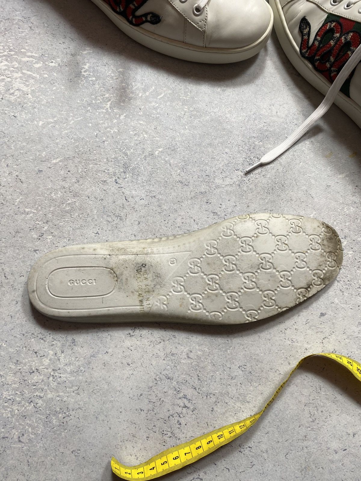 Gucci Gucci Ace Snake White Leather Shoes Trainers UK11 US11.5 Size US 11.5 / EU 44-45 - 23 Thumbnail