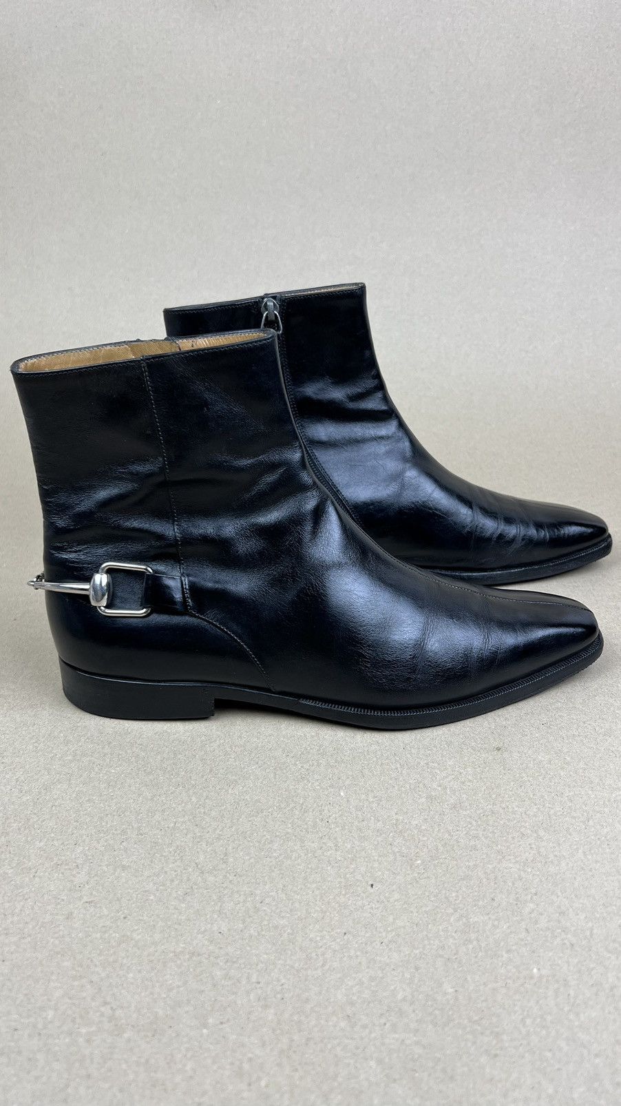 Gucci GUCCI Boots Ankle Leather Shoes HORSEBIT Side Zip Black Mens Size US 6.5 / EU 39-40 - 5 Thumbnail
