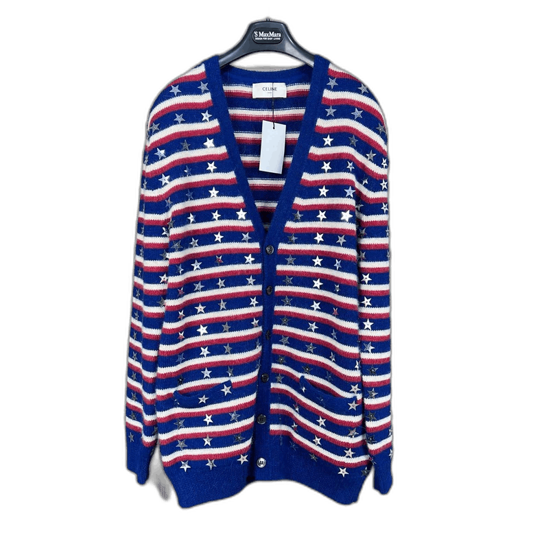 Celine Celine Star Striped Wool Knit Cardigan Size US S / EU 44-46 / 1 - 1 Thumbnail
