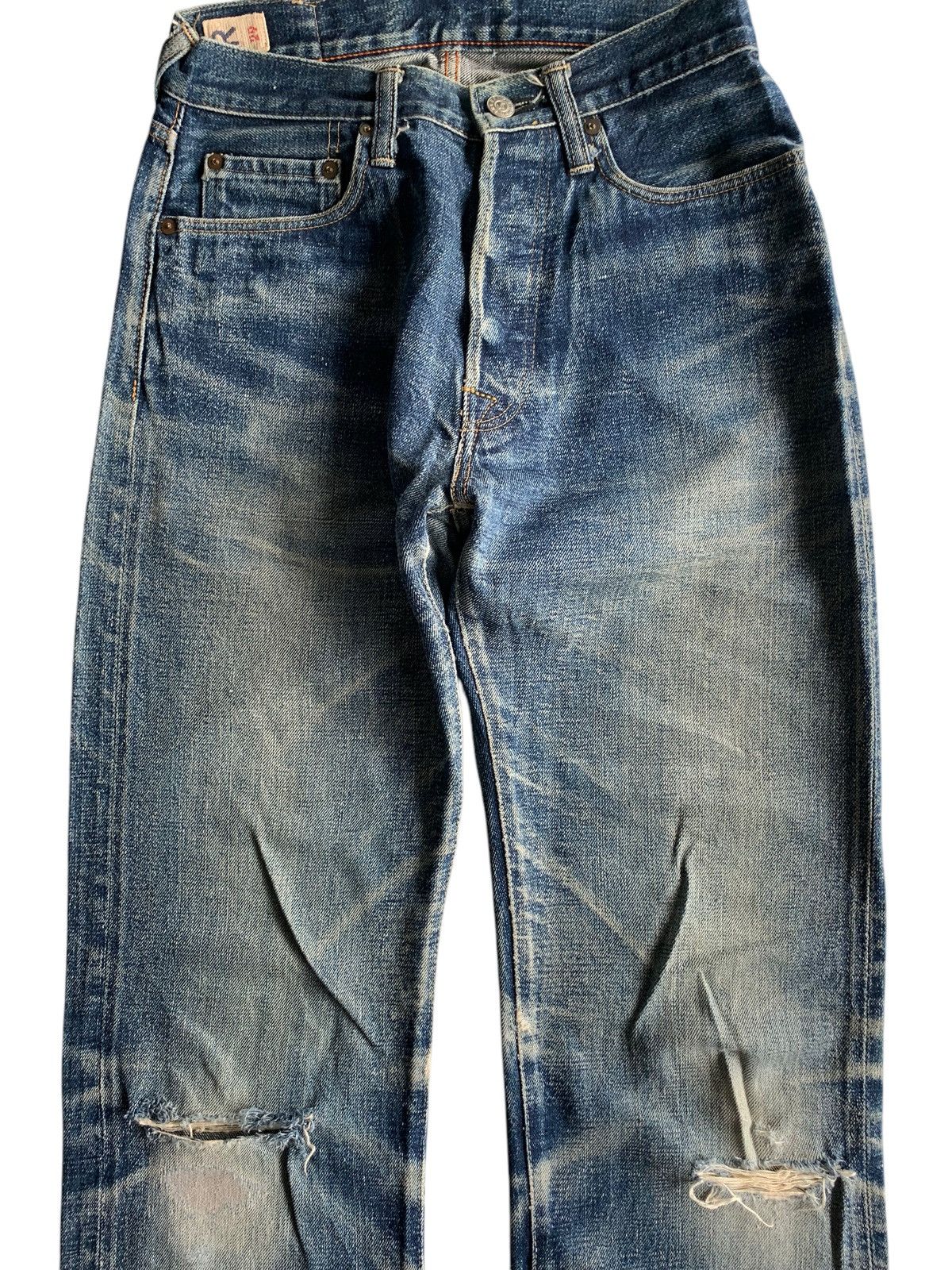 Vintage Vintage 45Rpm Selvedge Button Fly Rusty Distressed Denim Size US 27 - 6 Thumbnail