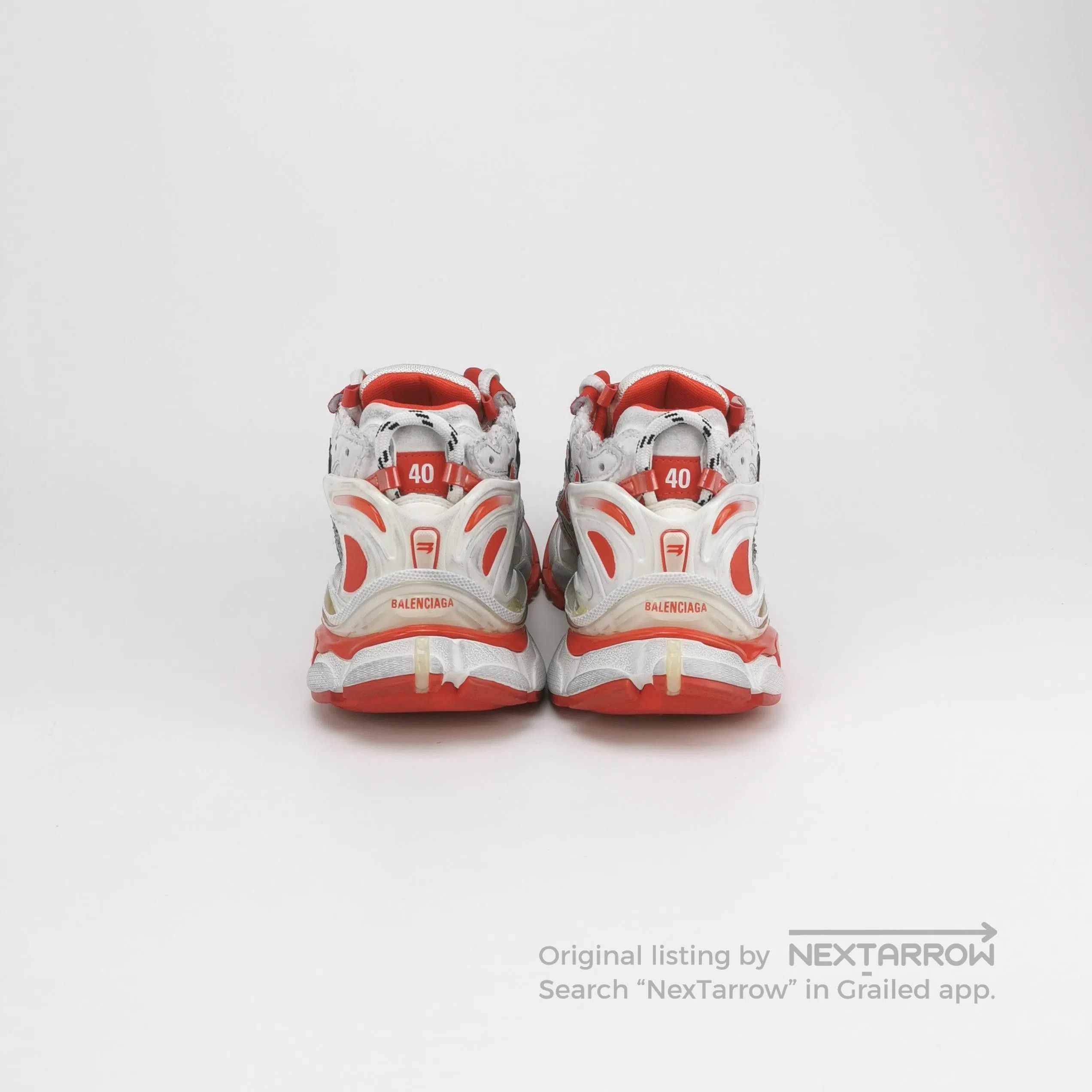 Balenciaga Balenciaga Runner White Red Logo Sneakers Size 41. Size US 8 / EU 41 - 4 Thumbnail