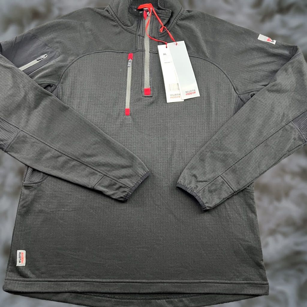Vintage Wurth Modyf Mens Softshell Top 1/4 Zip Work Job Fleece XL Stretch Gray Pullover Size US XL / EU 56 / 4 - 1 Thumbnail