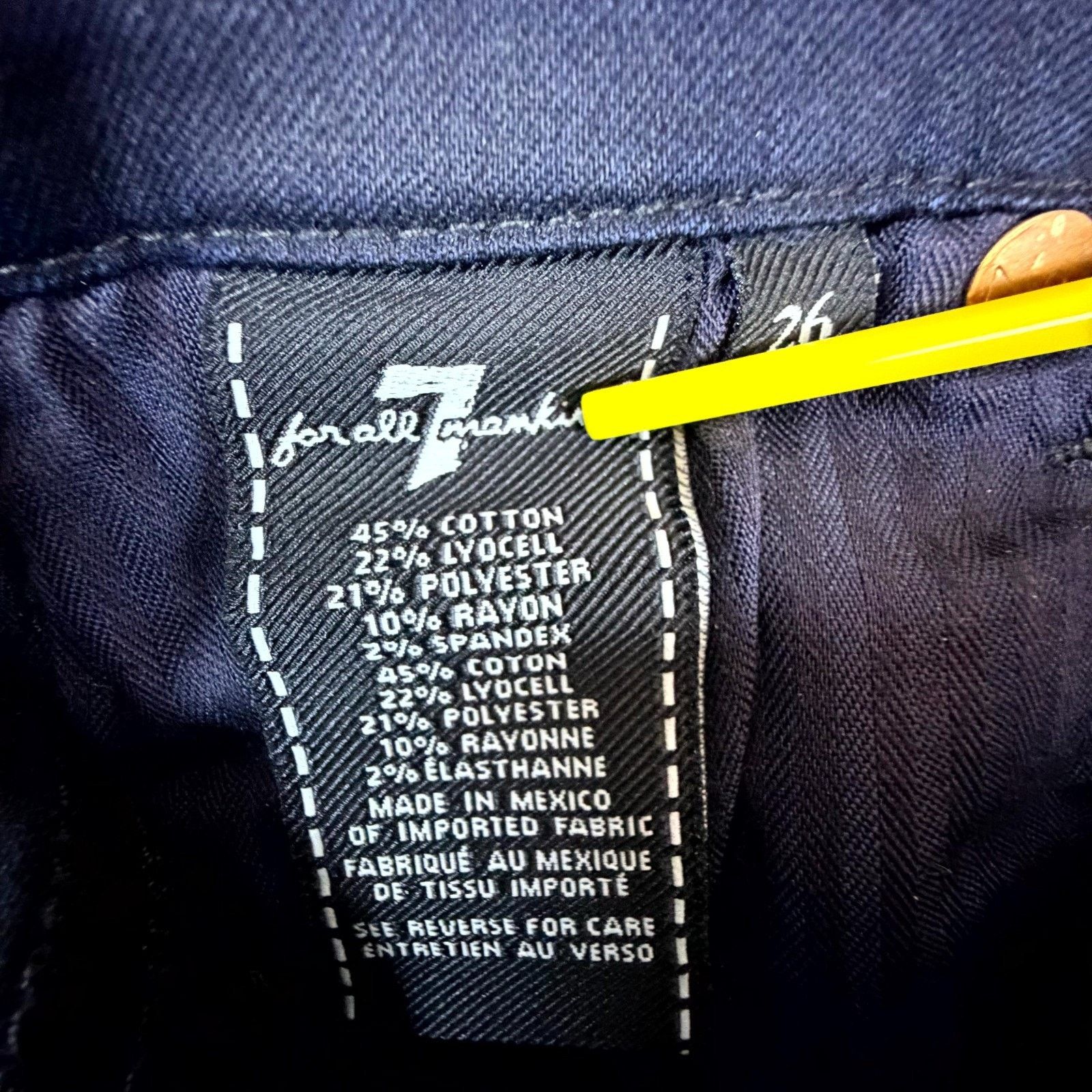 7 For All Mankind 7 For All Mankind Skinny Jeans Womens 26 Blue High Waist Size 26" / US 2 / IT 38 - 9 Thumbnail