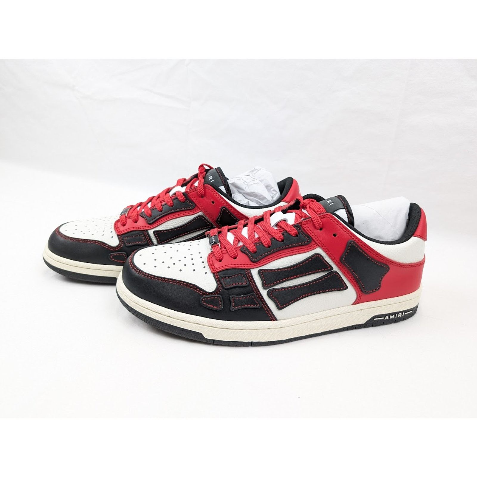 Amiri o1rshd1 Skeleton Low-Top Sneakers in Black/Red Size US 12 / EU 45 - 18 Thumbnail
