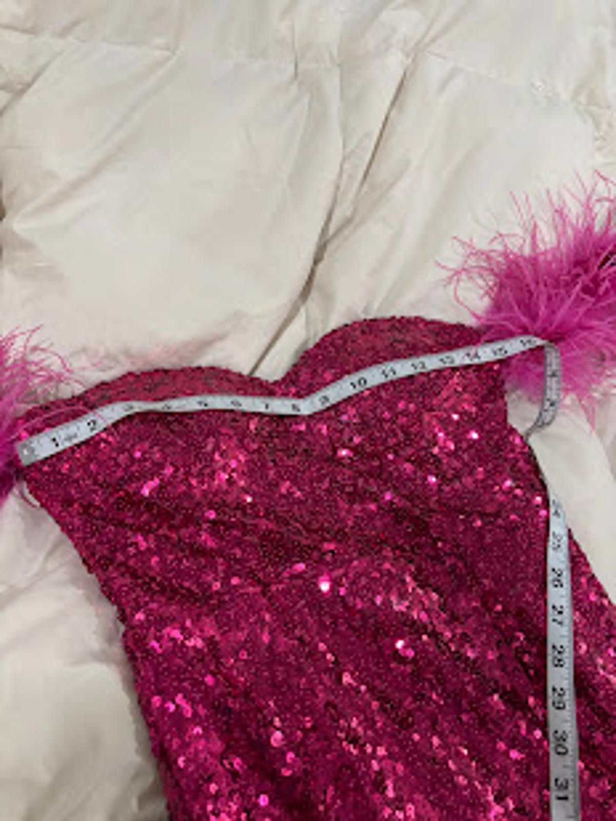 Other Faeriesty Pink Sequin Strapless Dress &Feather Detail Size M Size M / US 6-8 / IT 42-44 - 3 Thumbnail