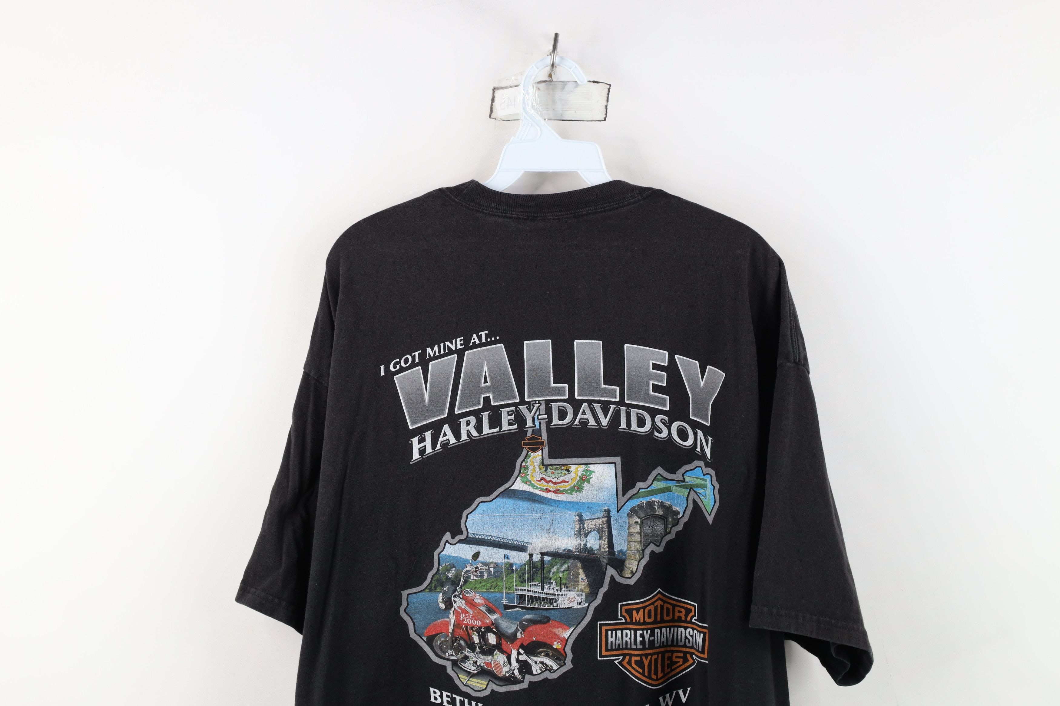 Harley Davidson Vintage Y2K Harley Davidson Faded Spell Out T-Shirt Black Size US XXL / EU 58 / 5 - 13 Thumbnail