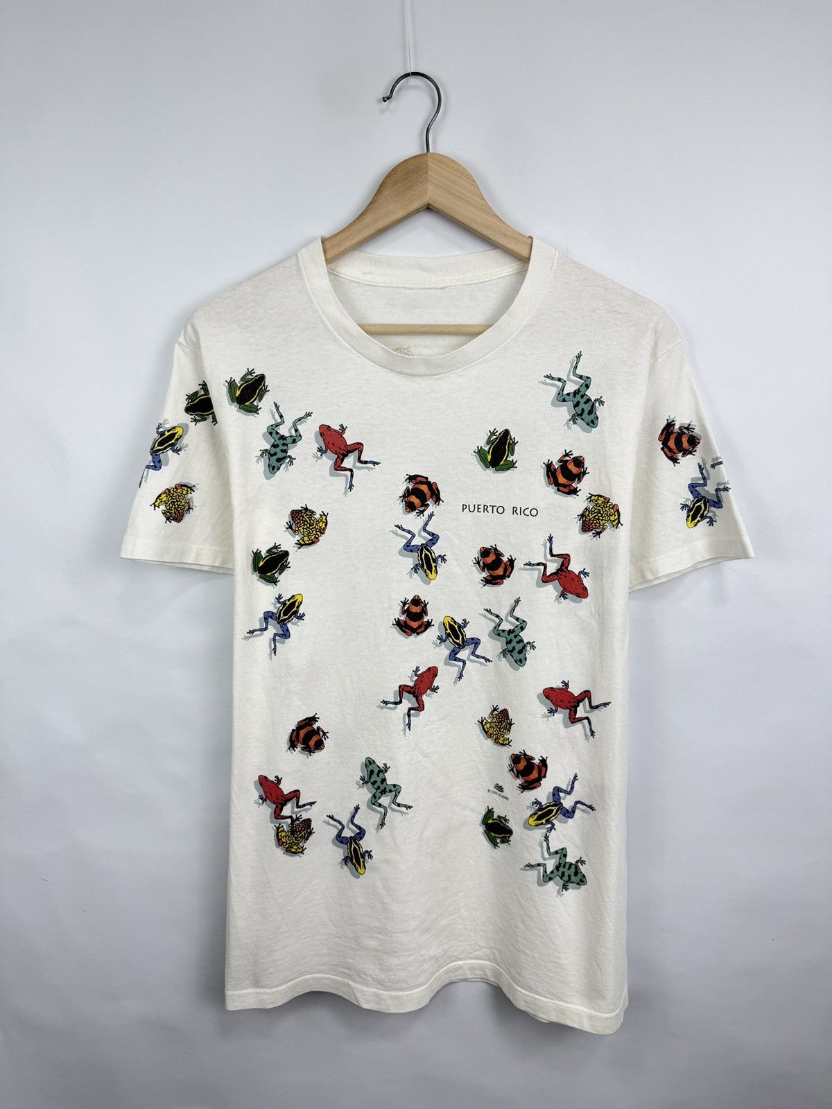 Hanes 🇵🇷🐸 Vintage 90s Dan Gilbert Poison Dart Frogs Puerto Rico Tee Size US M / EU 48-50 / 2 - 3 Thumbnail