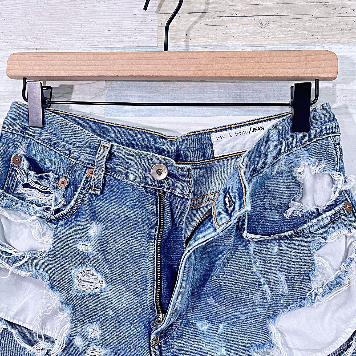Rag & Bone RAG & BONE Justine Distressed Jean Shorts Womens 28 Size 28" / US 6 / IT 42 - 3 Thumbnail