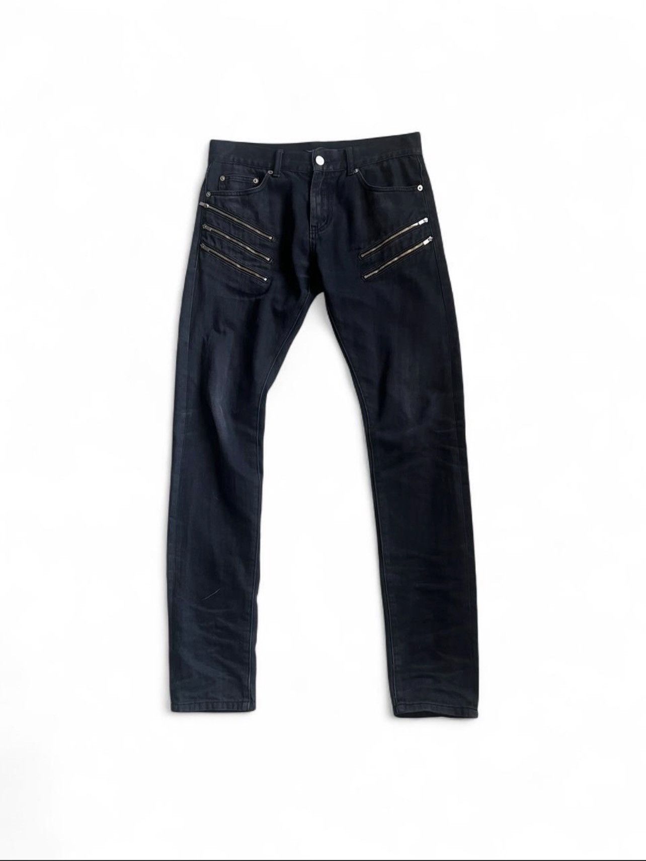 Saint Laurent Paris saint laurent five-zip black denim pants-2507