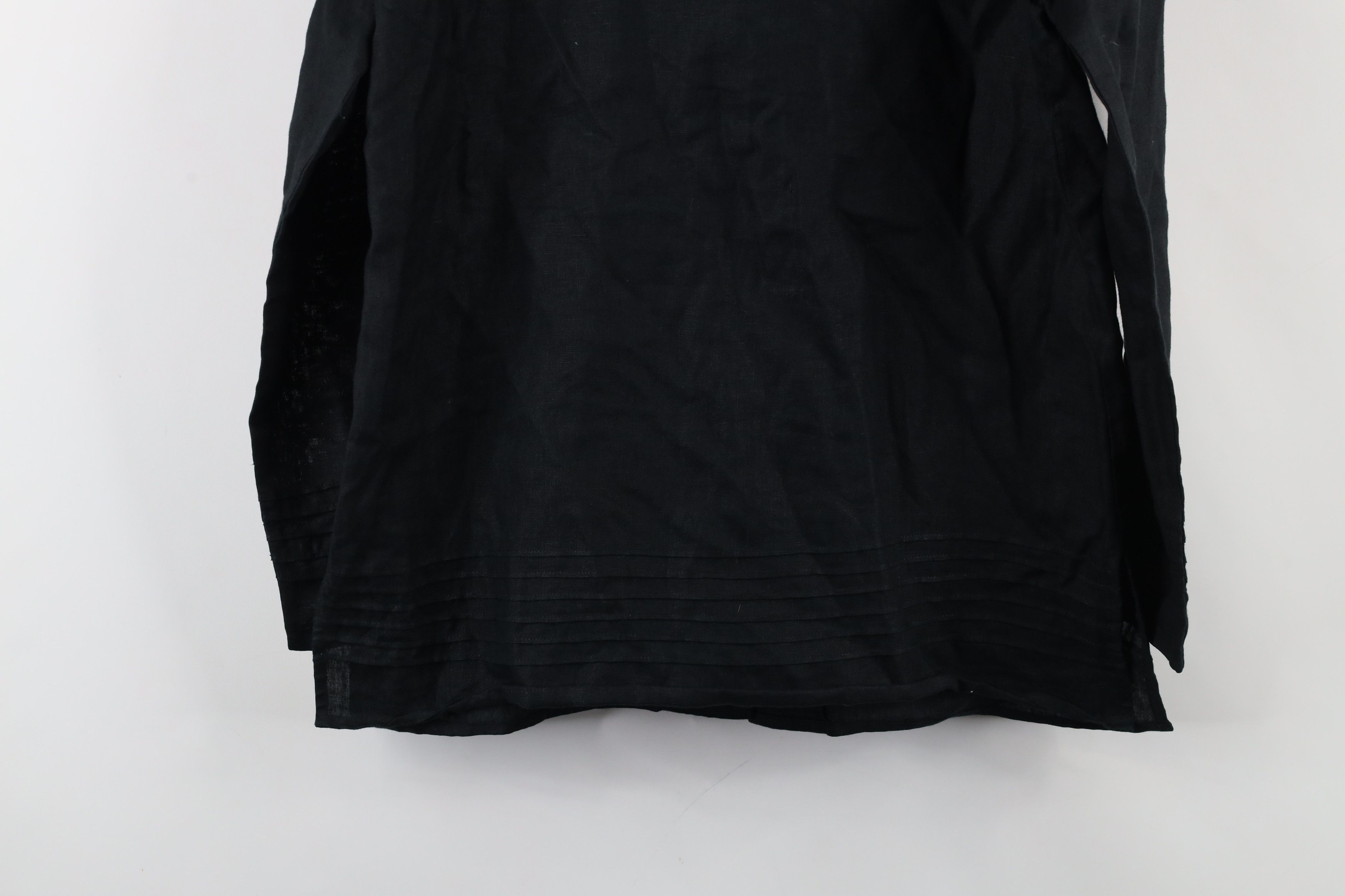 Vintage Edward Distressed Irish Linen Looped Collar Button Shirt Size S / US 4 / IT 40 - 14 Thumbnail