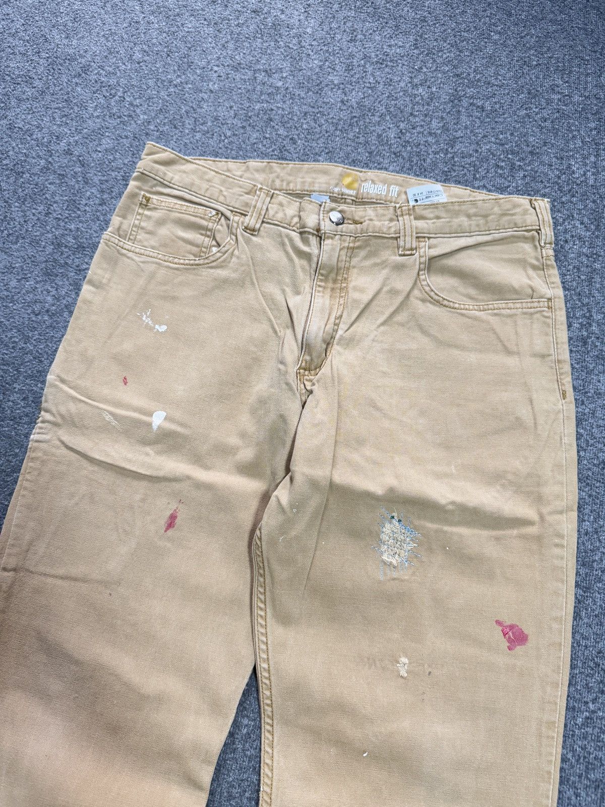 Carhartt Carhartt distressed reworked repaired pants 34/30 Size US 34 / EU 50 - 2 Thumbnail