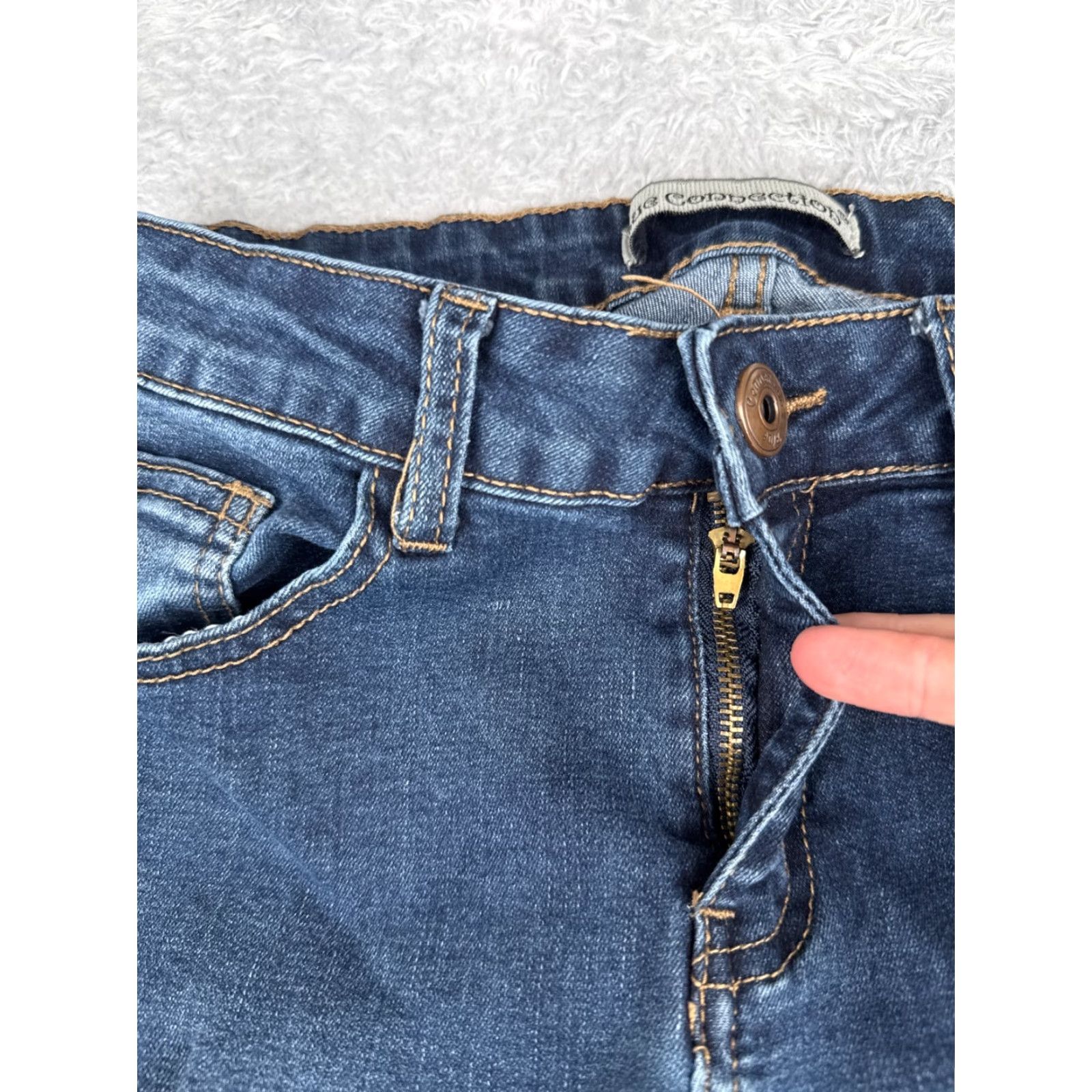 Denime Blue Connection Jeans Juniors 7 Blue Denim Distressed Skinny Mid Rise 27x30 Womens Size 28" / US 6 / IT 42 - 6 Thumbnail