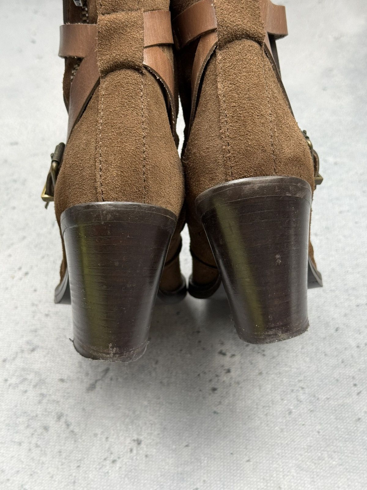 Diesel Diesel Suede Leather Heeled Ankle Boots Brown Buckle Strap Size US 8 / IT 38 - 5 Thumbnail